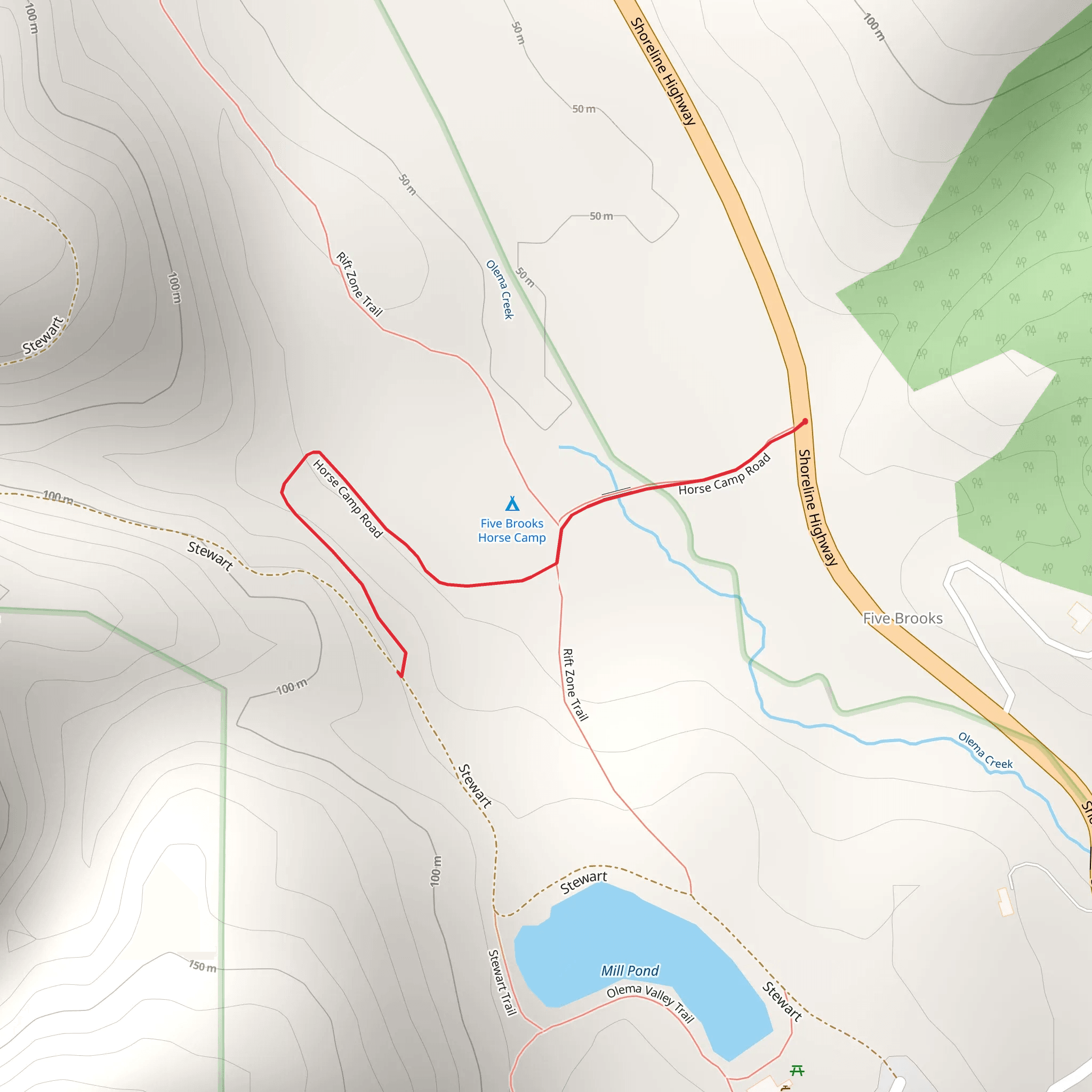 Horse Camp Trail mobile static map
