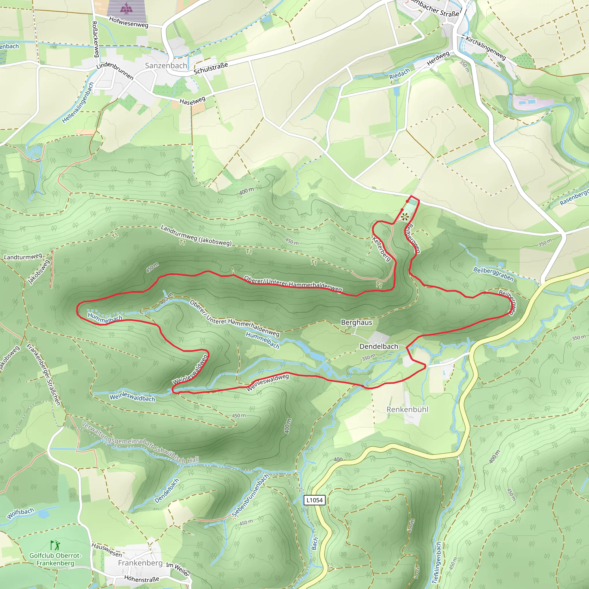 Kelterbuckel, Fischweiher and Dendelbach Loop mobile static map