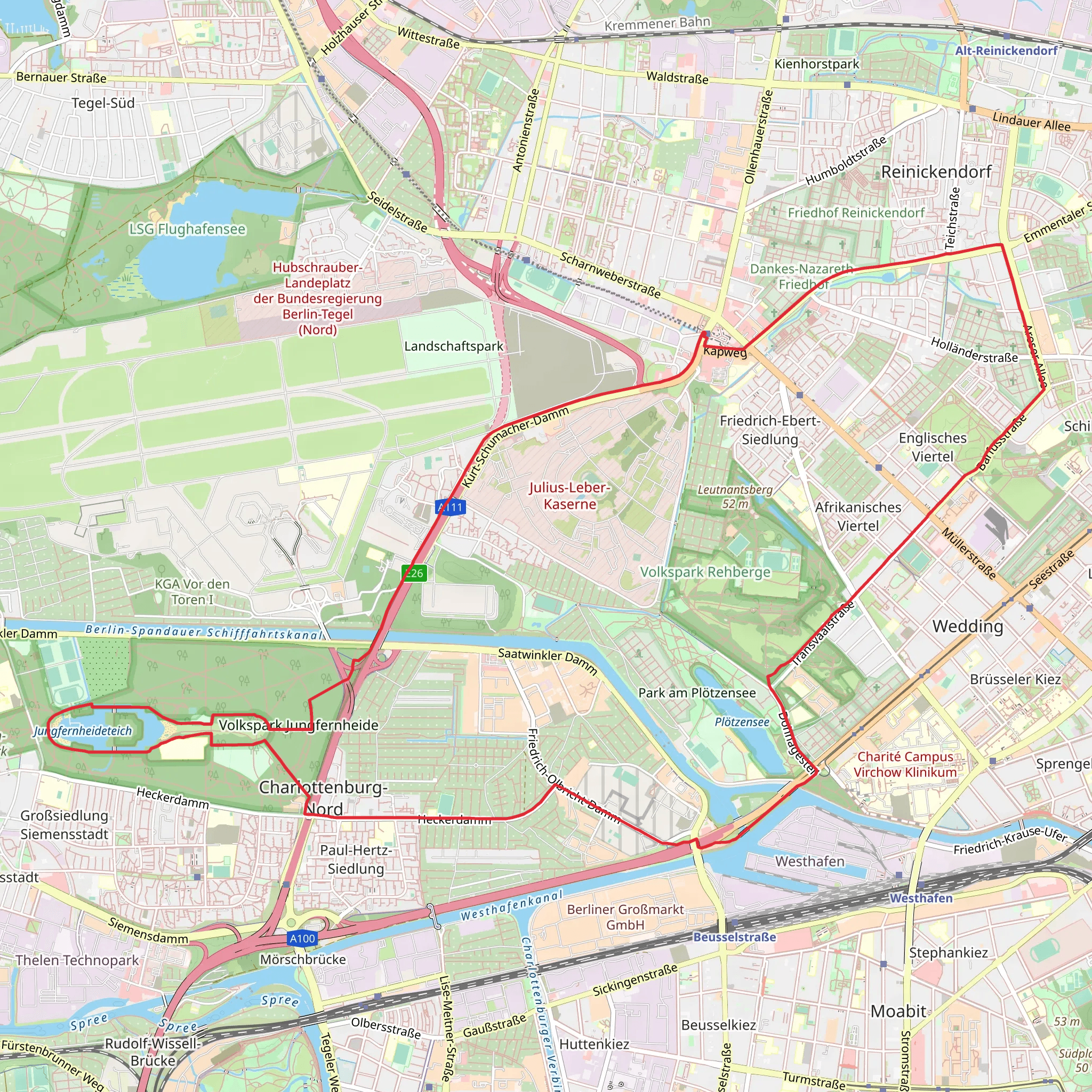 Jungfernheideteich and Leutnantsberg Loop mobile static map