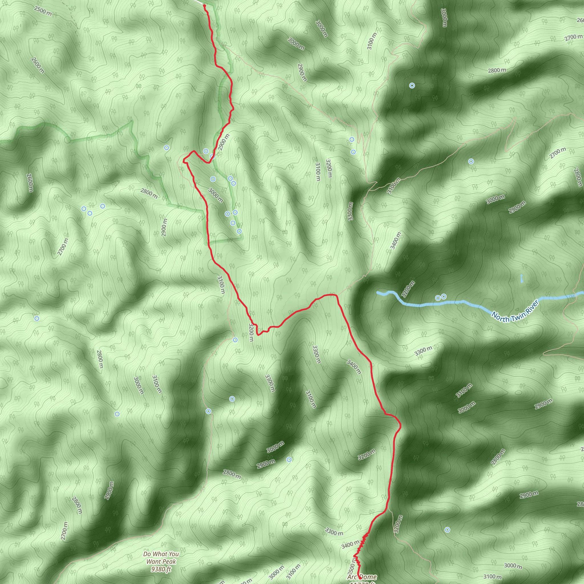 Arc Dome Summit Trail mobile static map