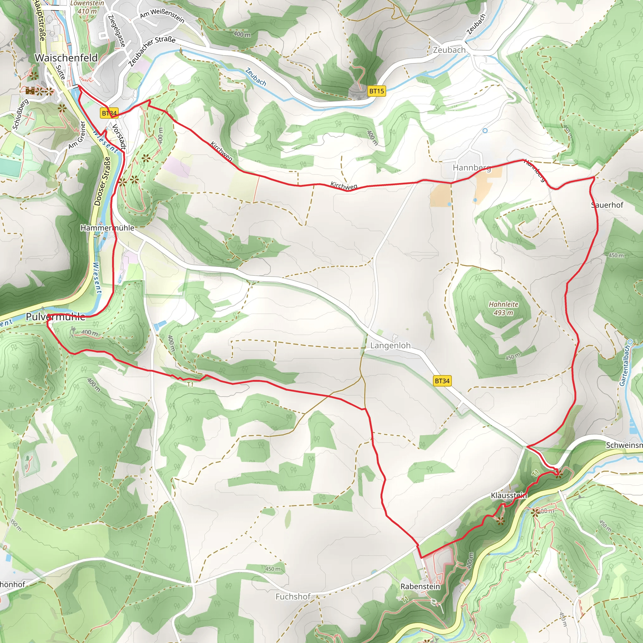 Pegnitz Ebermannstadt and Hirschaid Spies Loop mobile static map