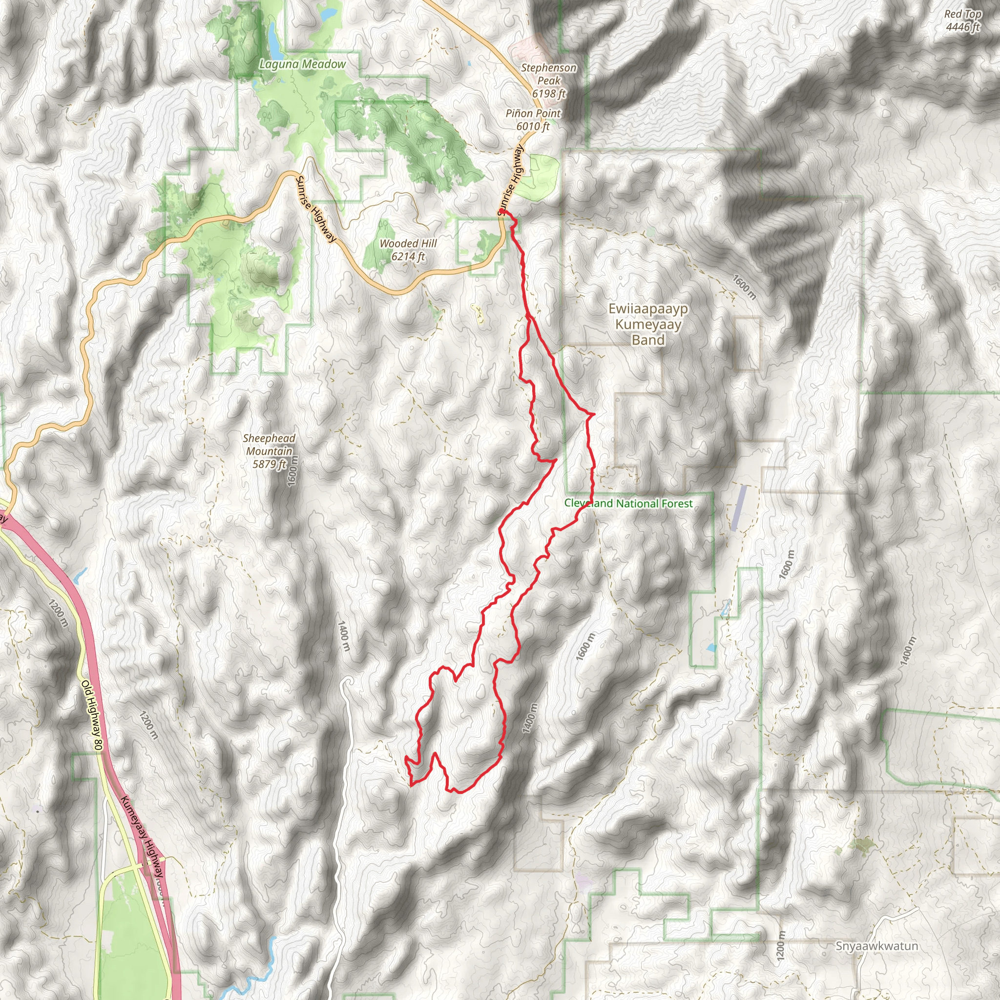 Long Canyon Creek and PCT Loop mobile static map