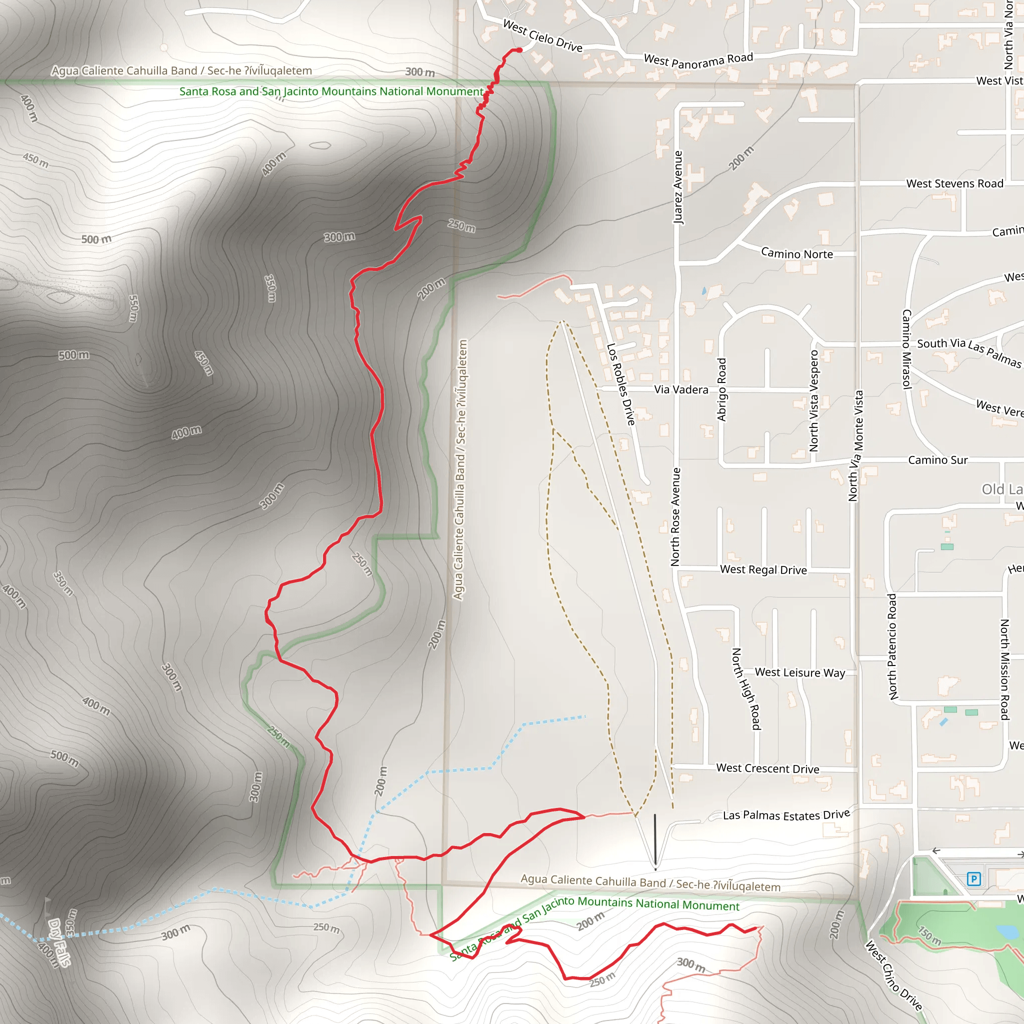 Tachevah Canyon mobile static map