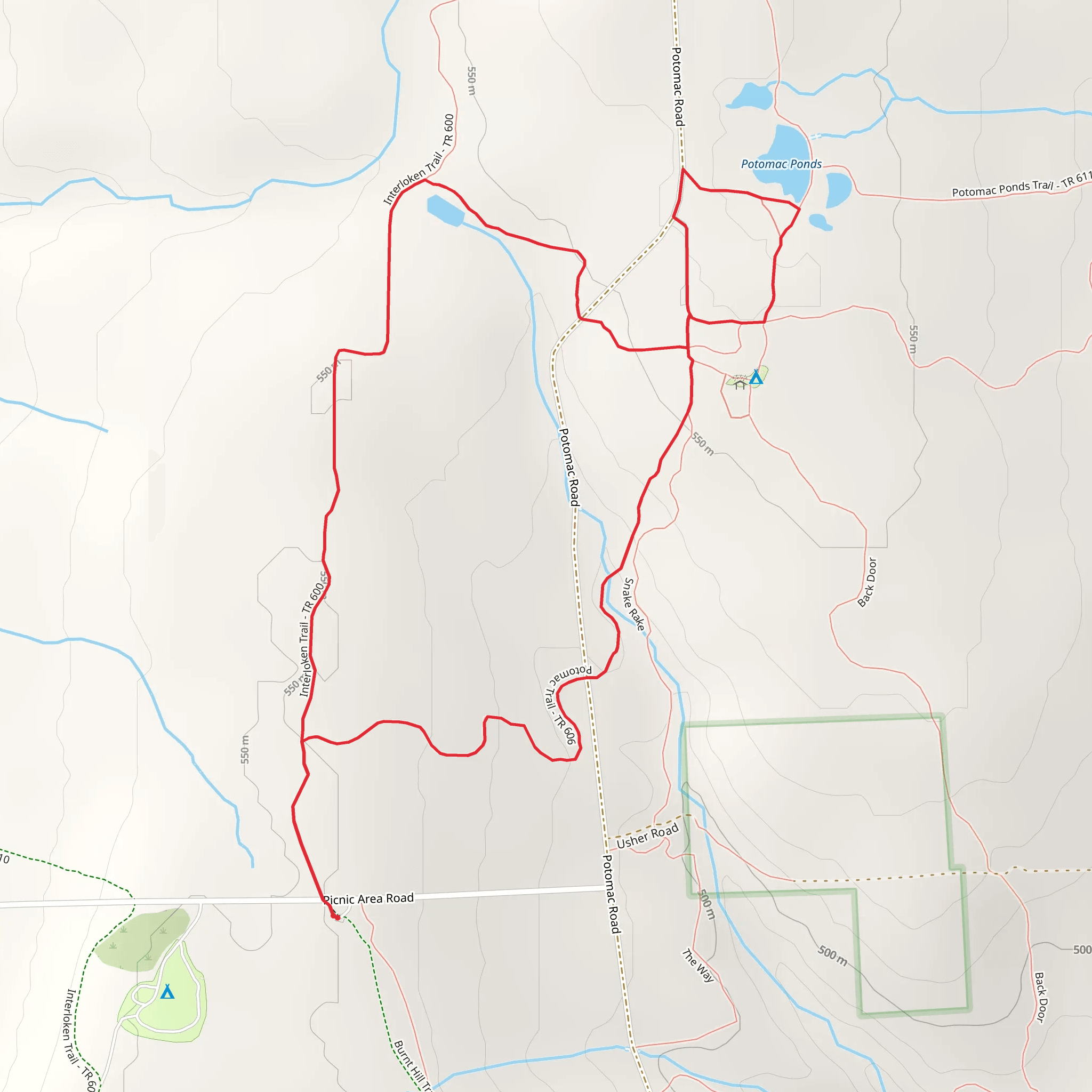 Potomac Pond via Interloken Trail mobile static map