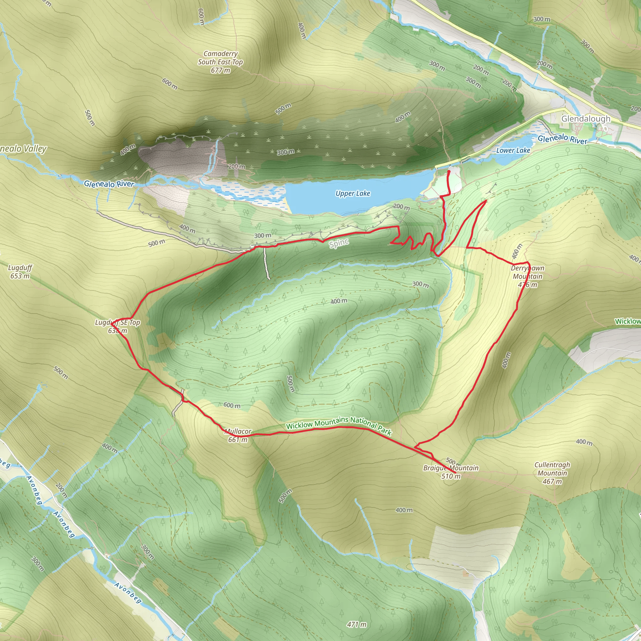 Derrybawn and Mullacor Mountain Loop mobile static map