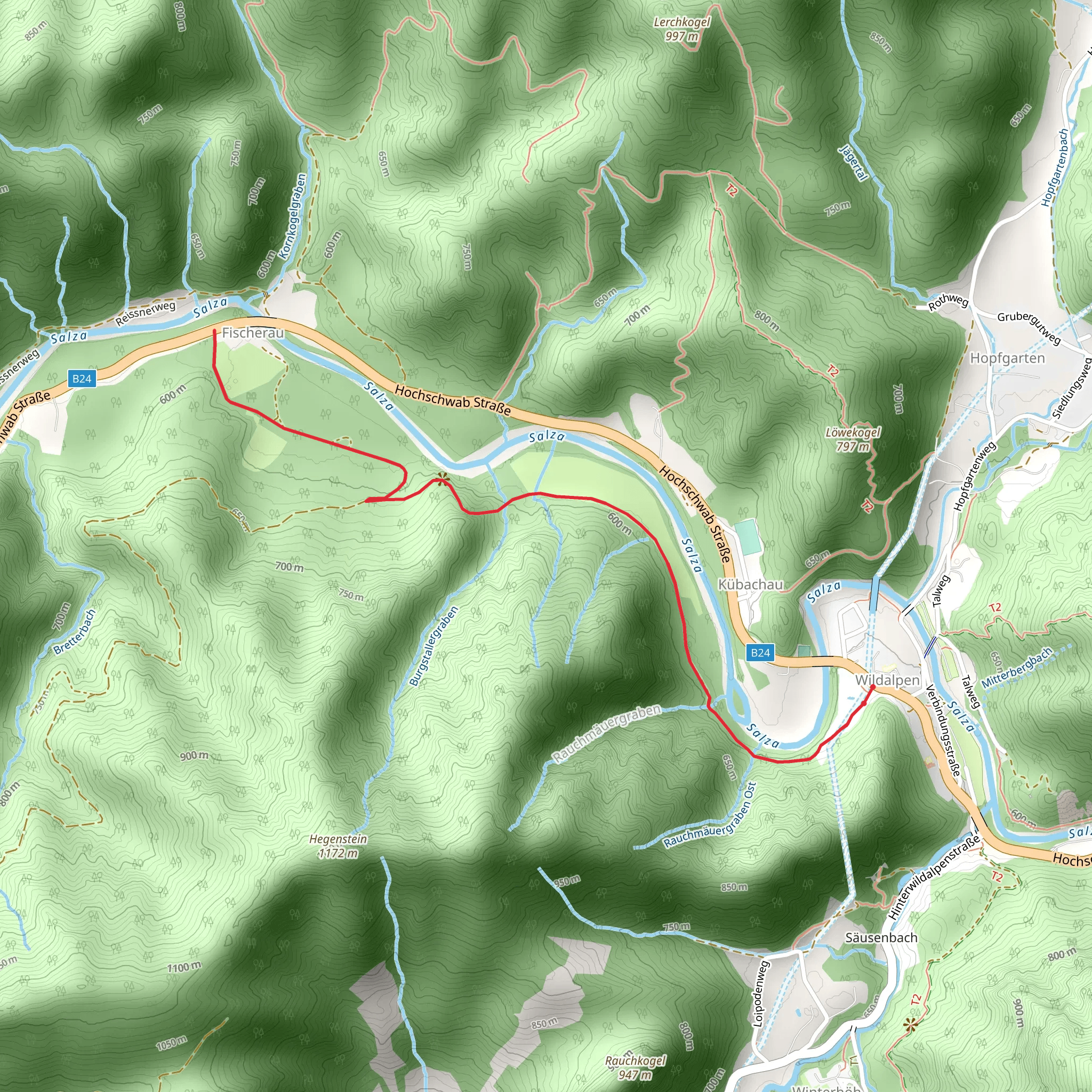 Wildalpen - Burgstallort mobile static map