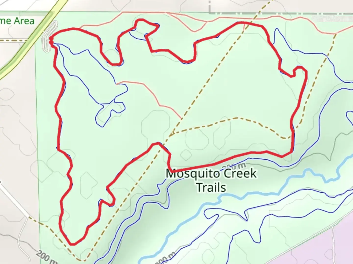 An image depicting the trail The Faz Track Loop and its surrounding area.
