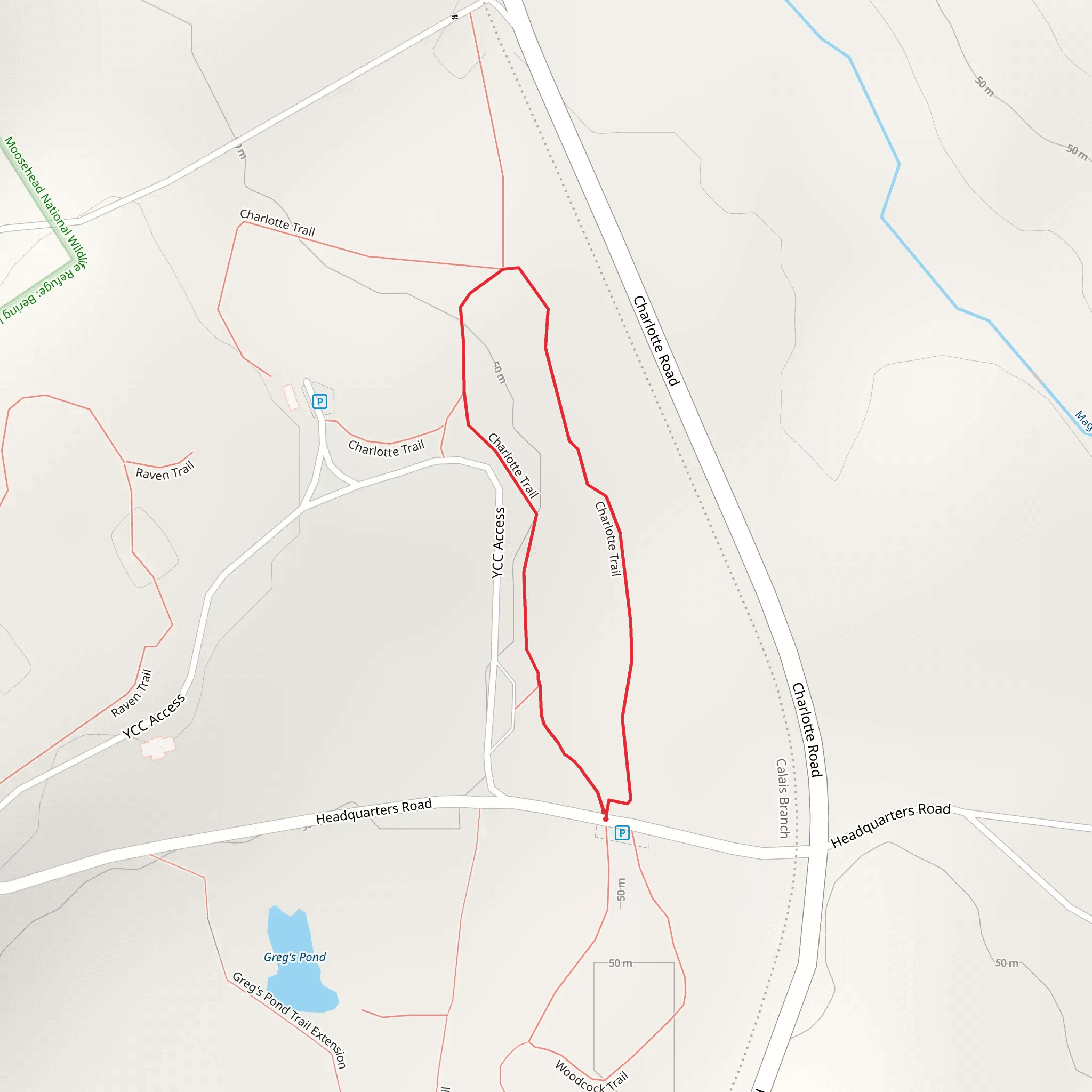 Charlotte Loop Trail mobile static map