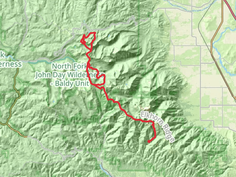 Elkhorn Crest Trail mobile static map