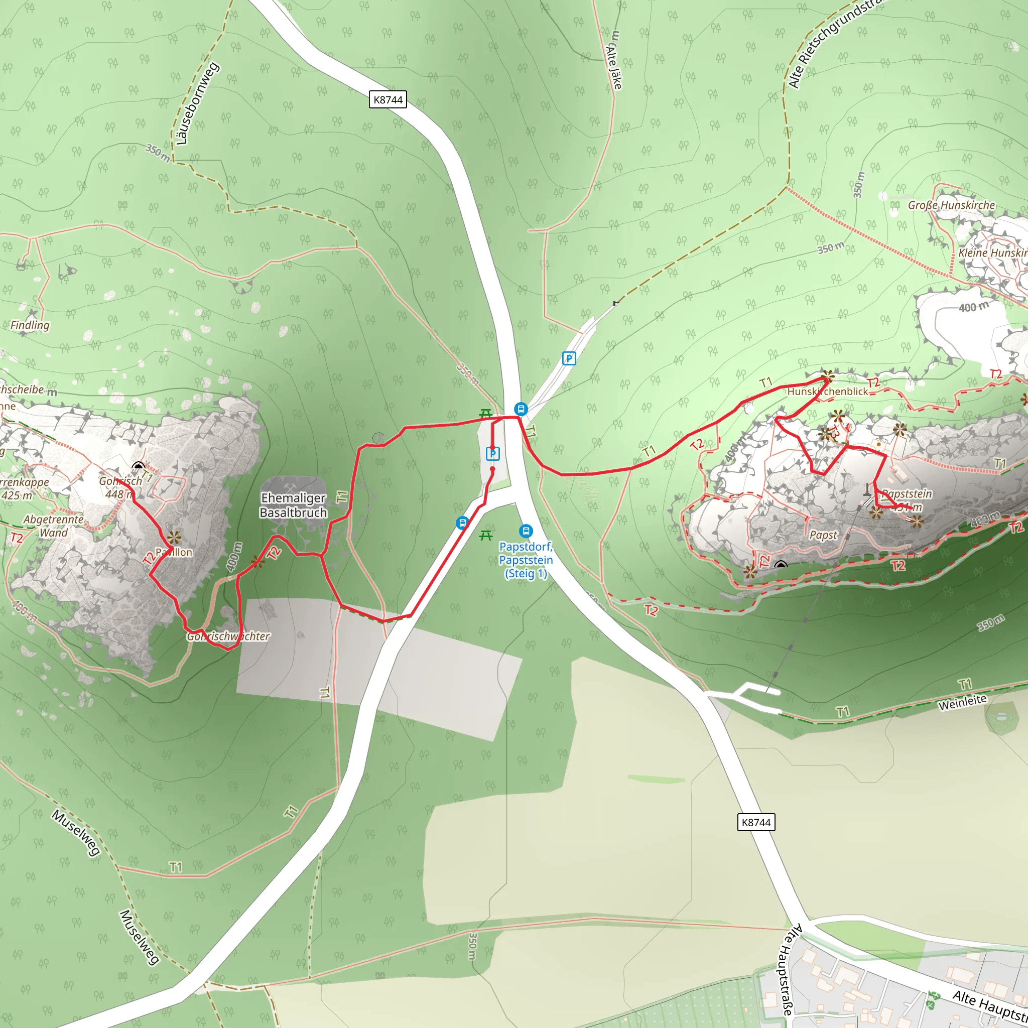 Gohrisch and Papststein Walk via Malerweg mobile static map