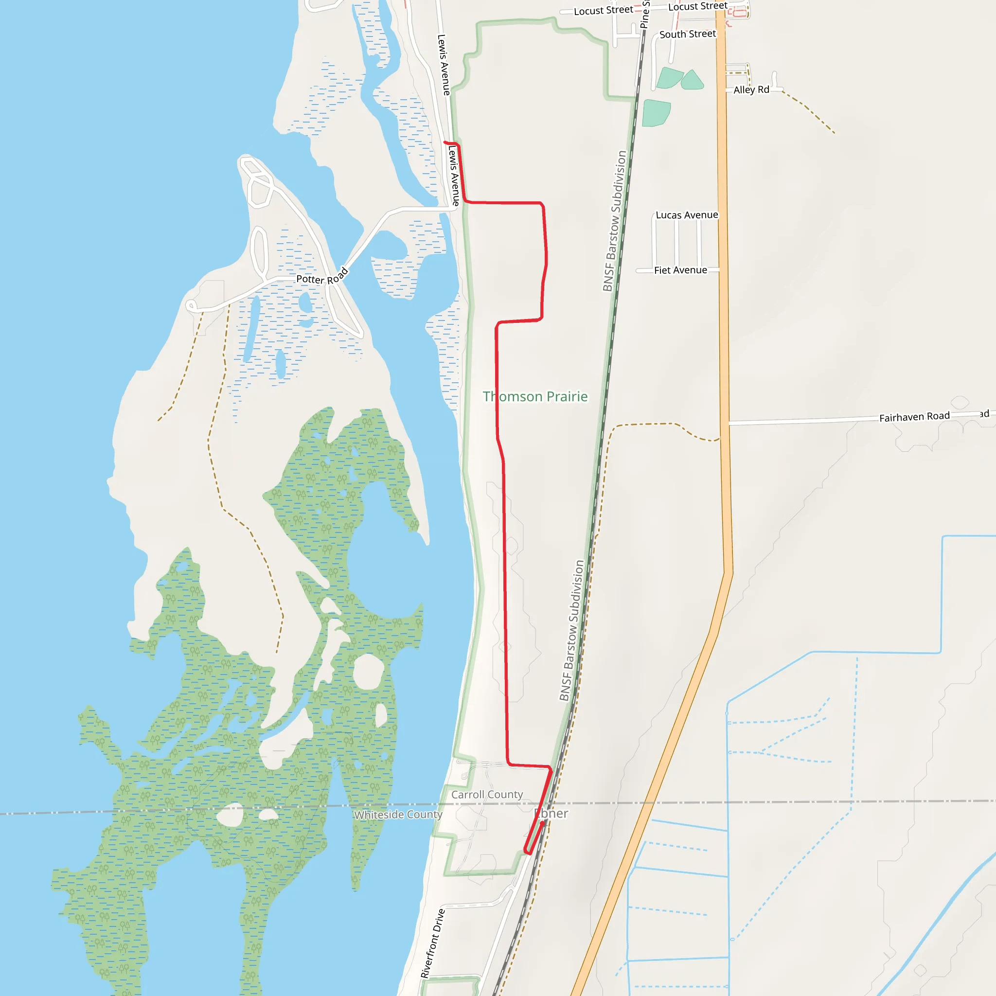 Thomas Sand Prairie Trail mobile static map
