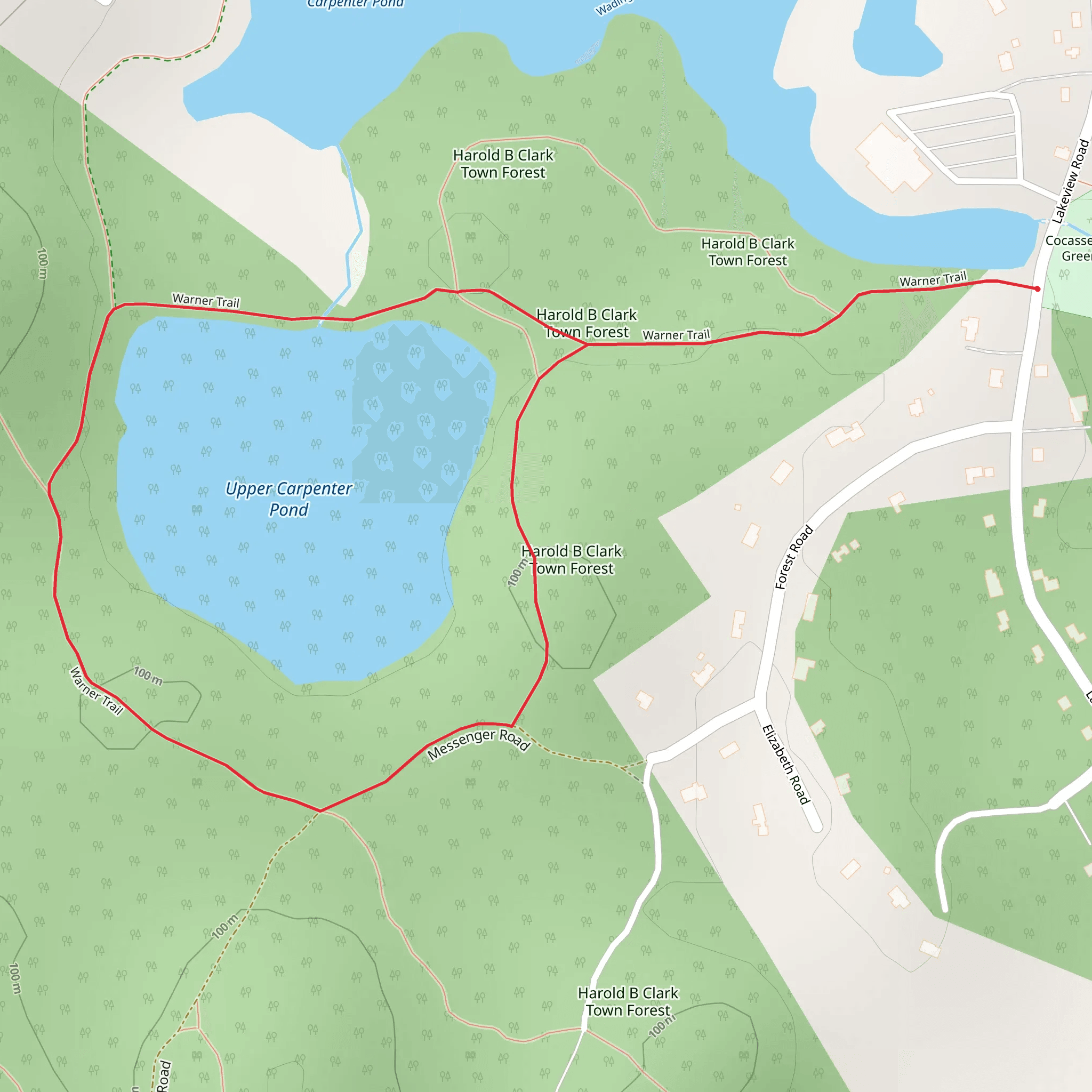 Upper Carpenter Pond Loop Trail mobile static map