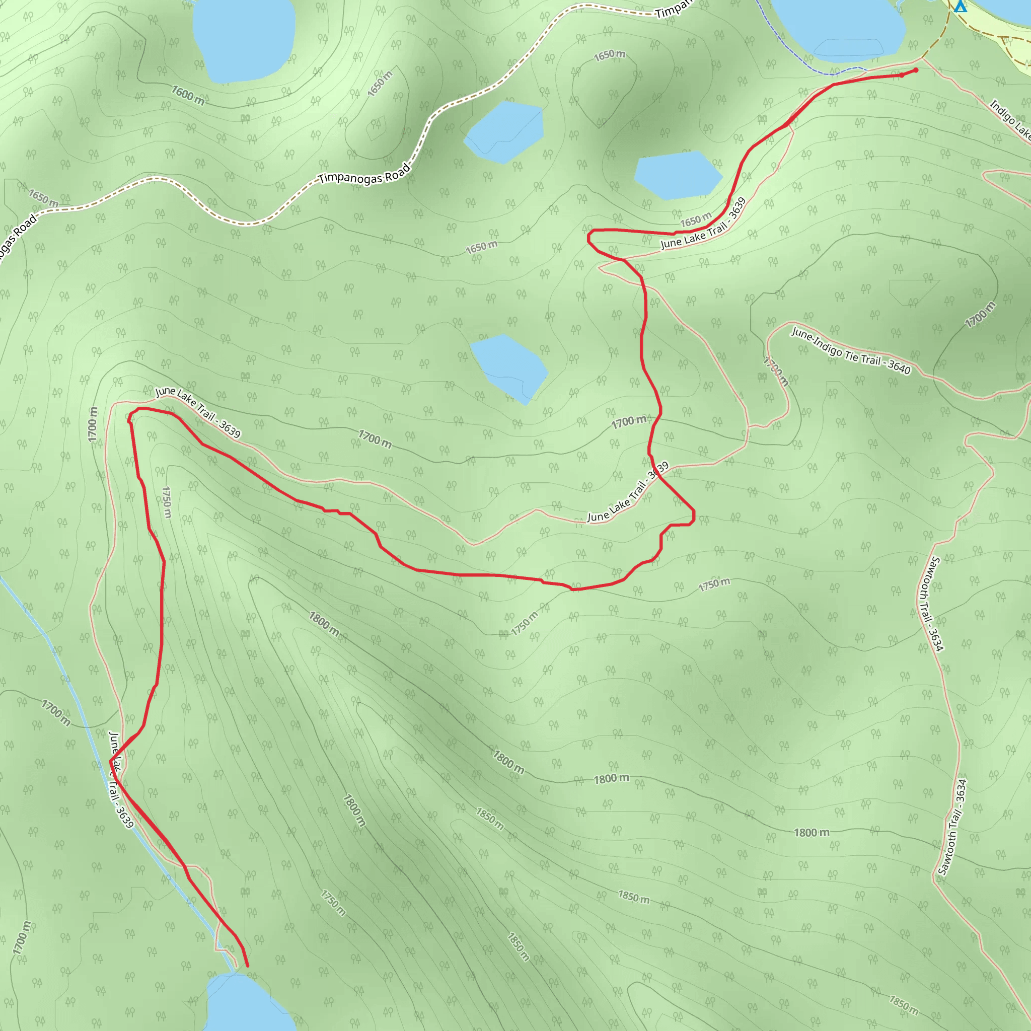 June Lake Trail mobile static map