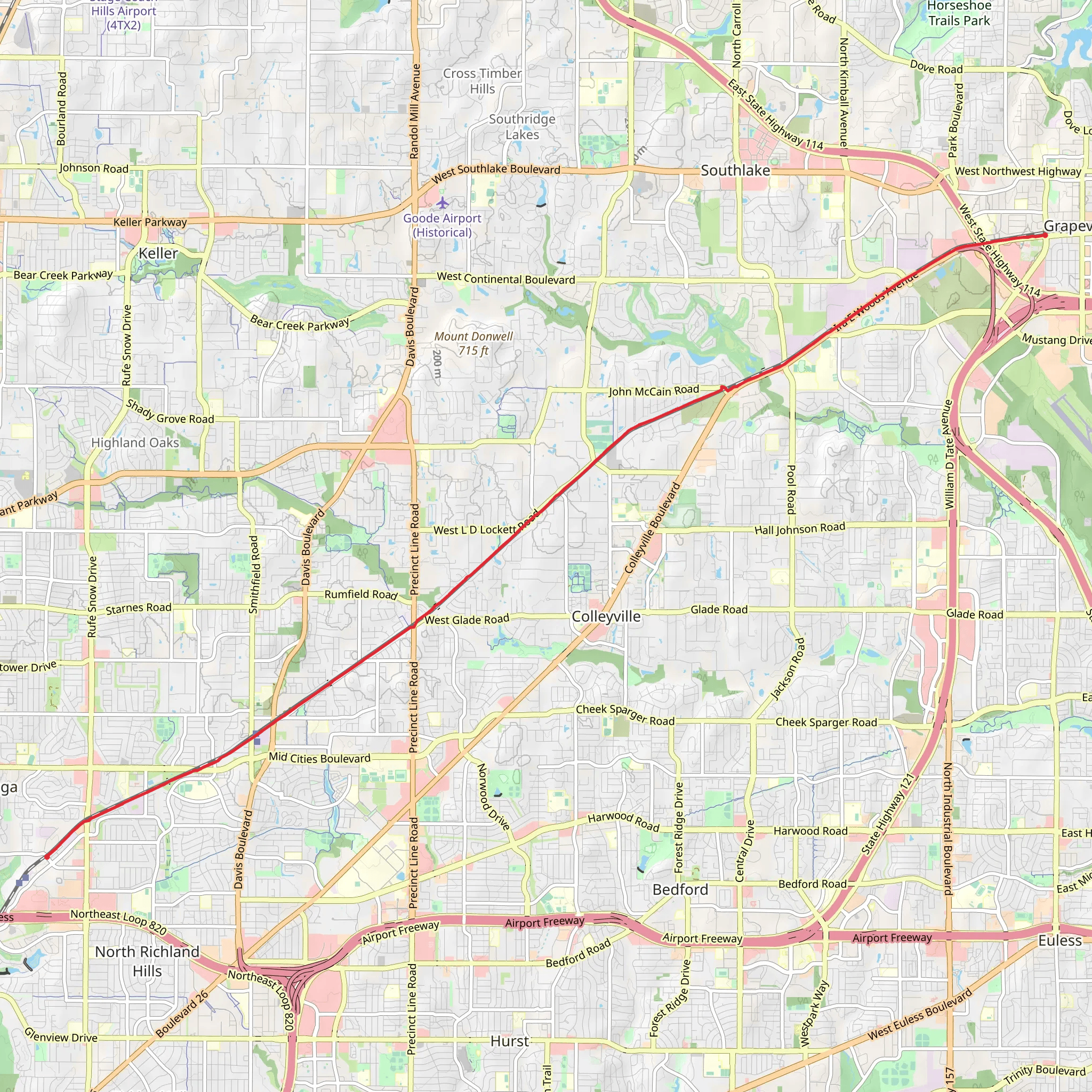 Cottonbelt Trail mobile static map