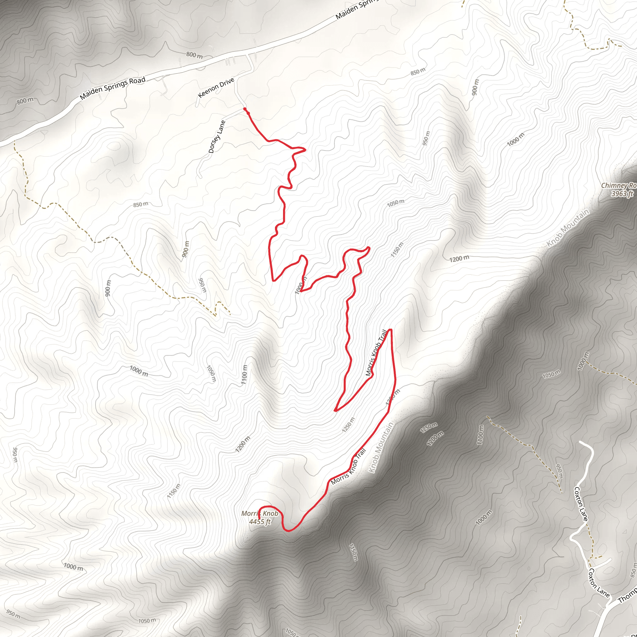 Morris Knob Trail mobile static map