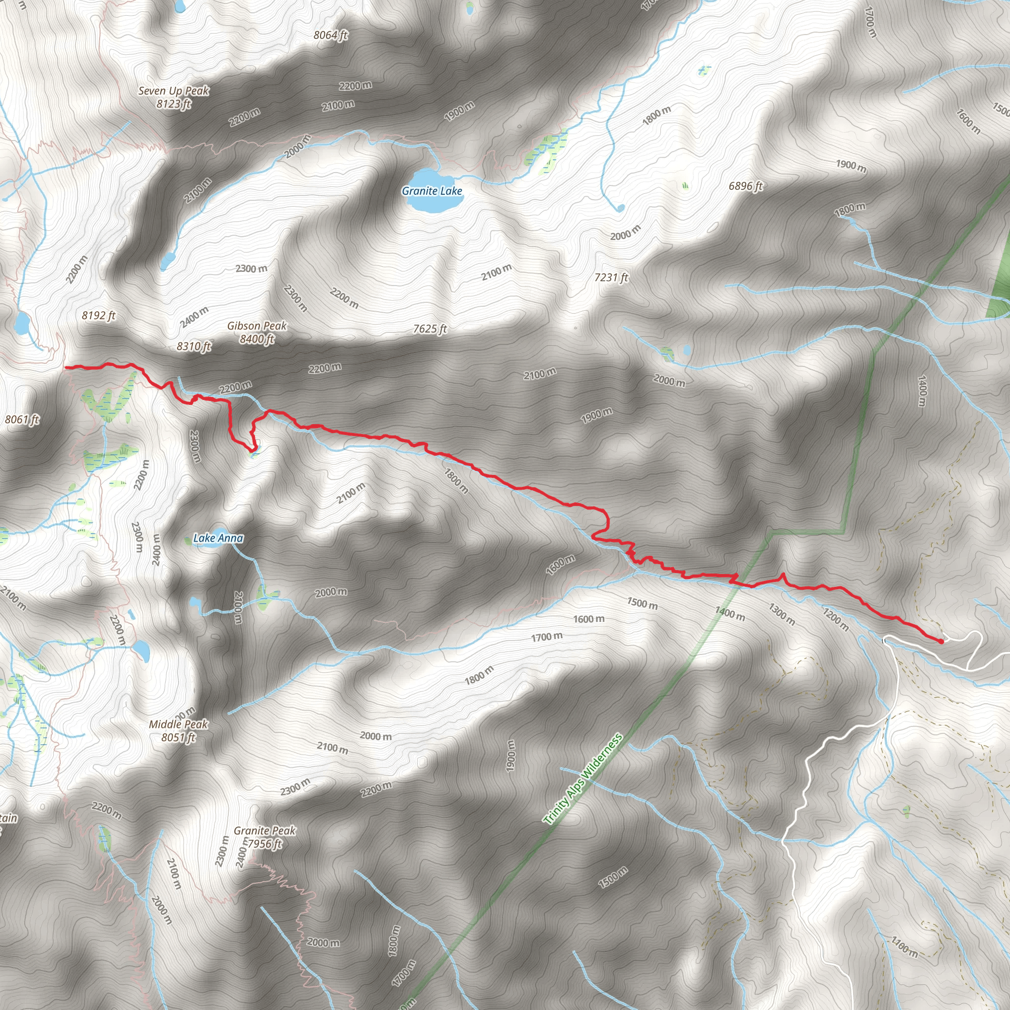 Long Canyon Trail mobile static map