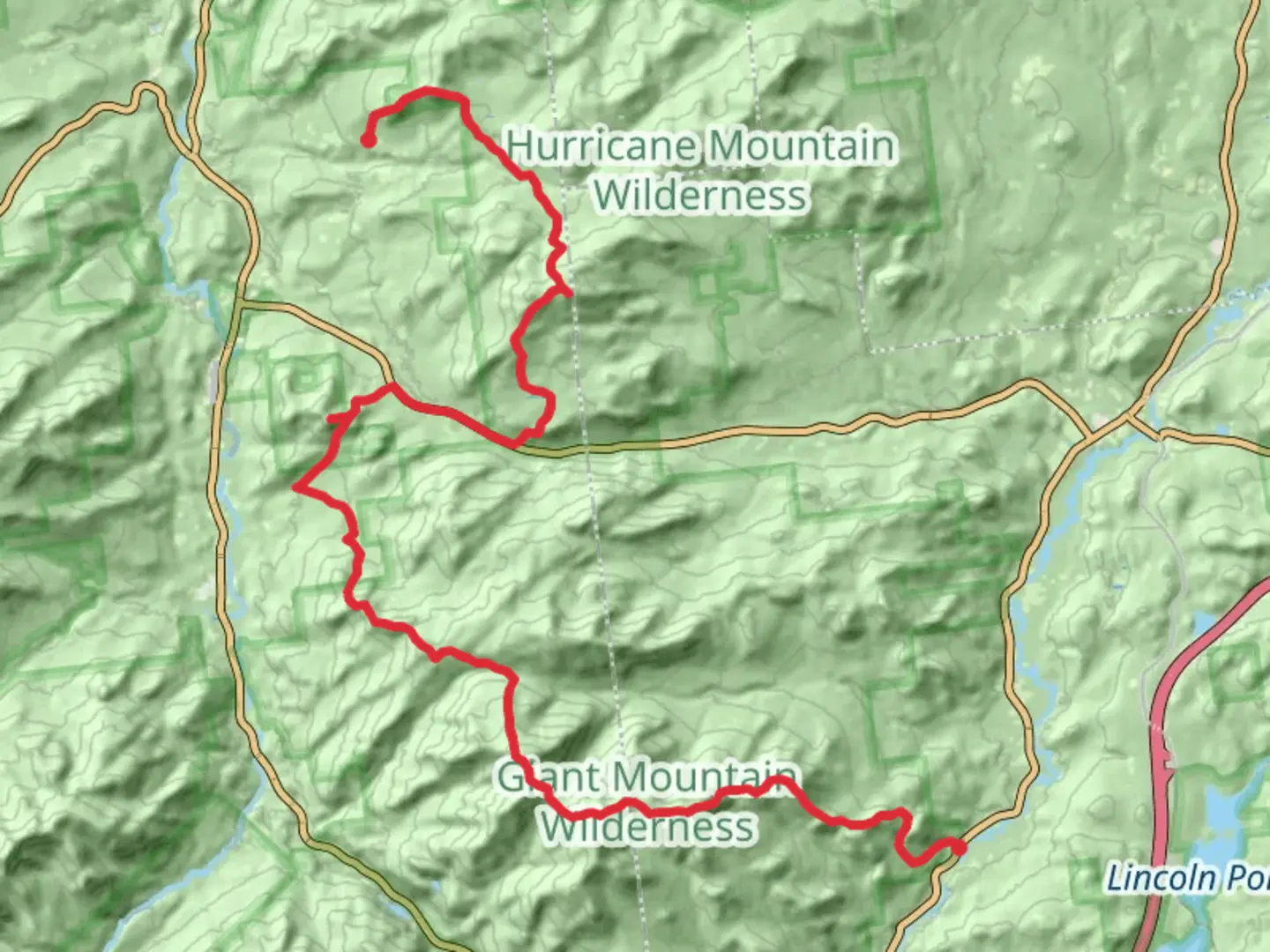 An image depicting the trail Bald Peak, Rocky Peak, Giant Mountain and Hopkins Mountain via Gulf Brook Trail and its surrounding area.