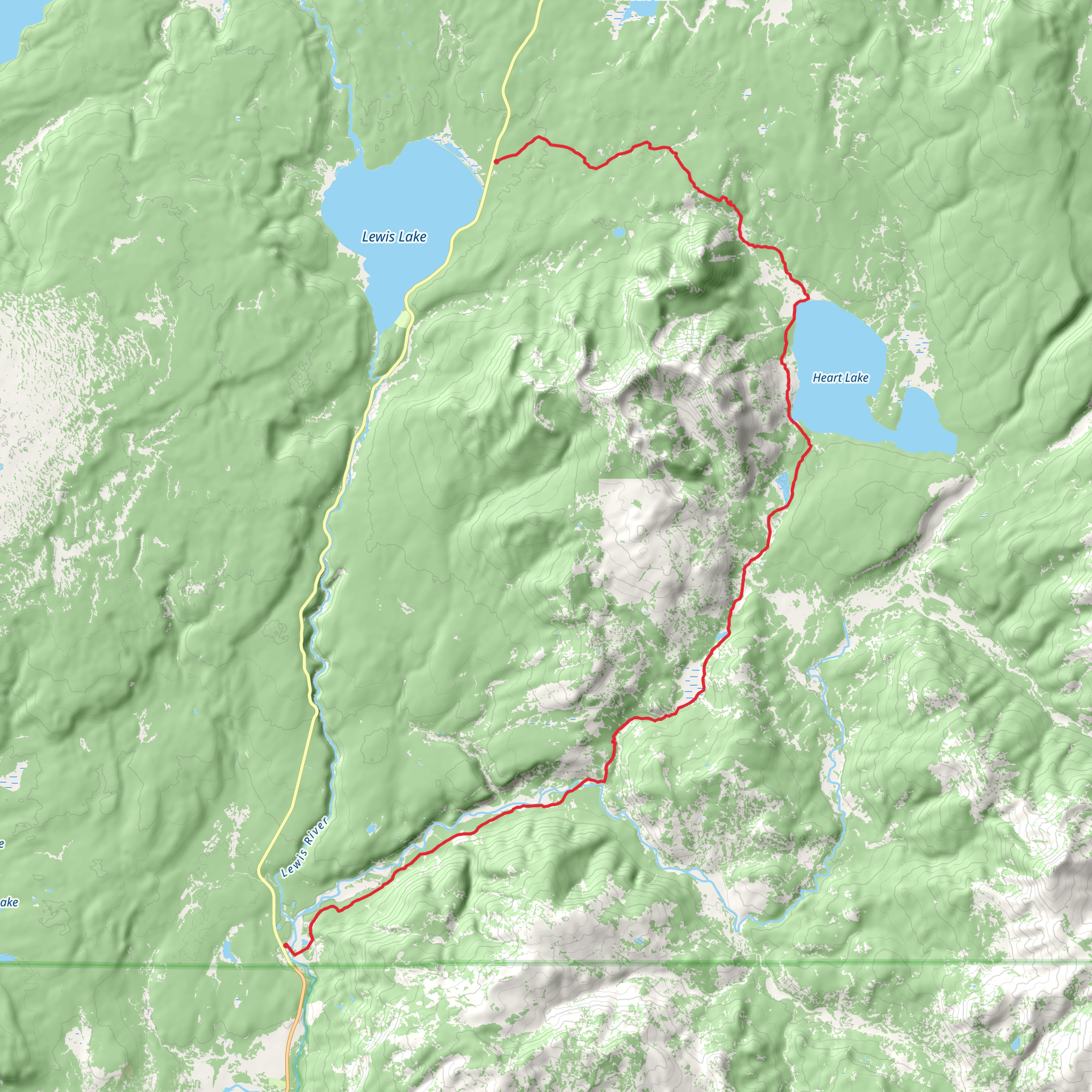 Heart Lake and South Boundary - South Entrance Harebell Horseshoe Trail mobile static map