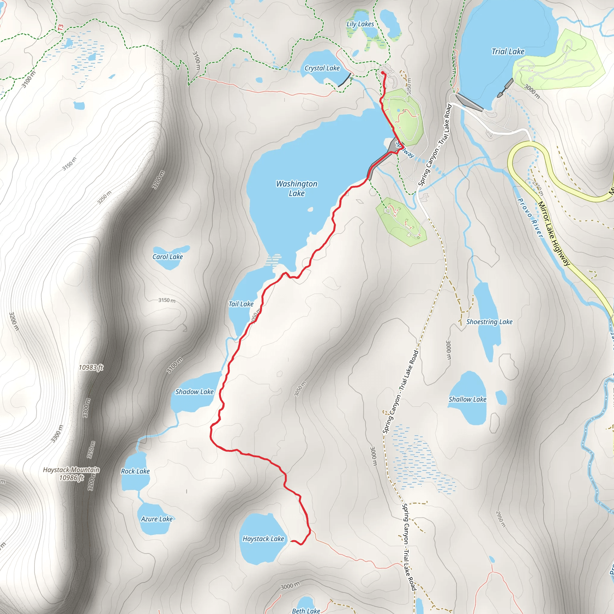 Haystack Lake Trail mobile static map