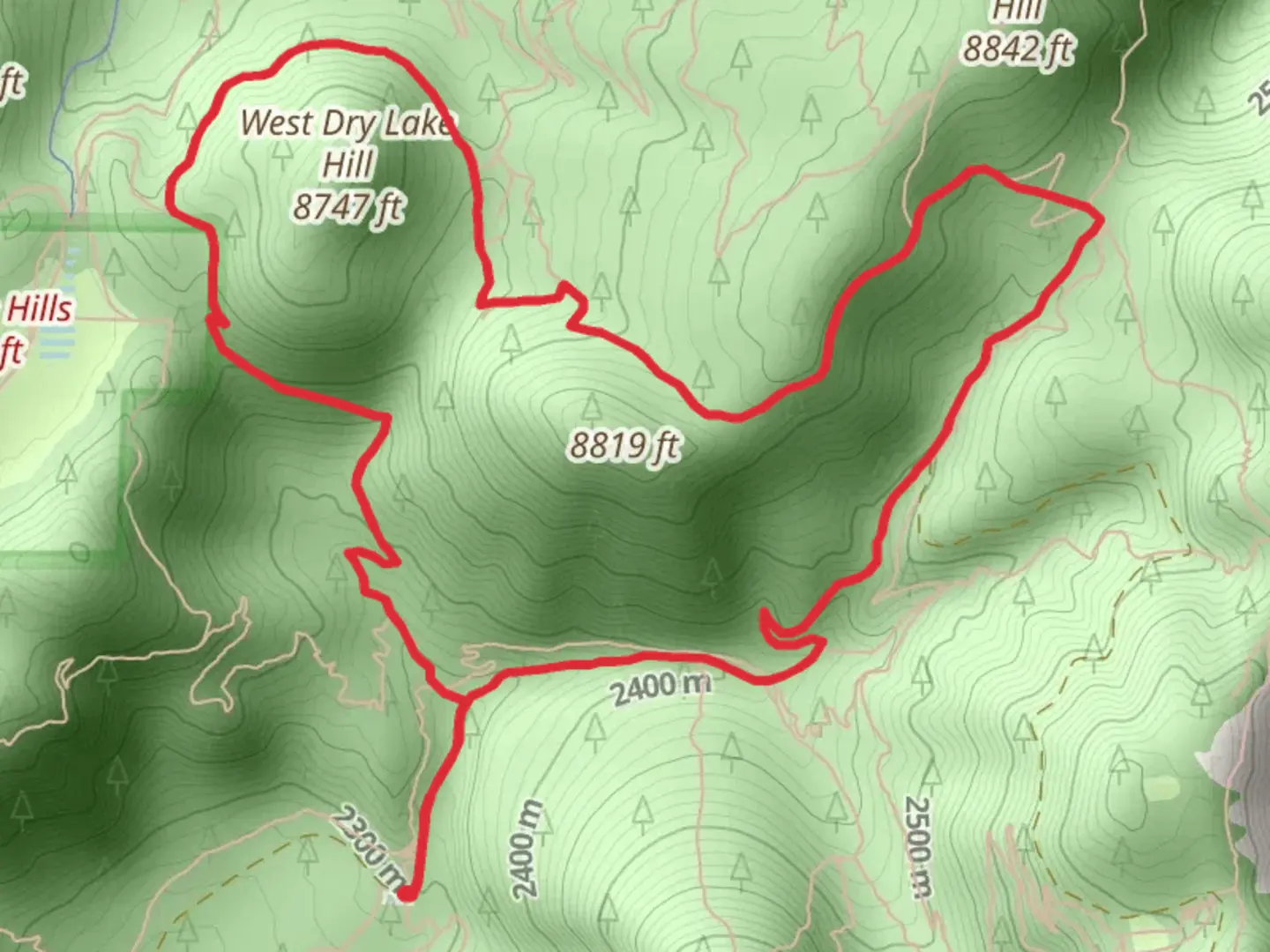 An image depicting the trail Brookbank and Upper Rock Onion Trail and its surrounding area.