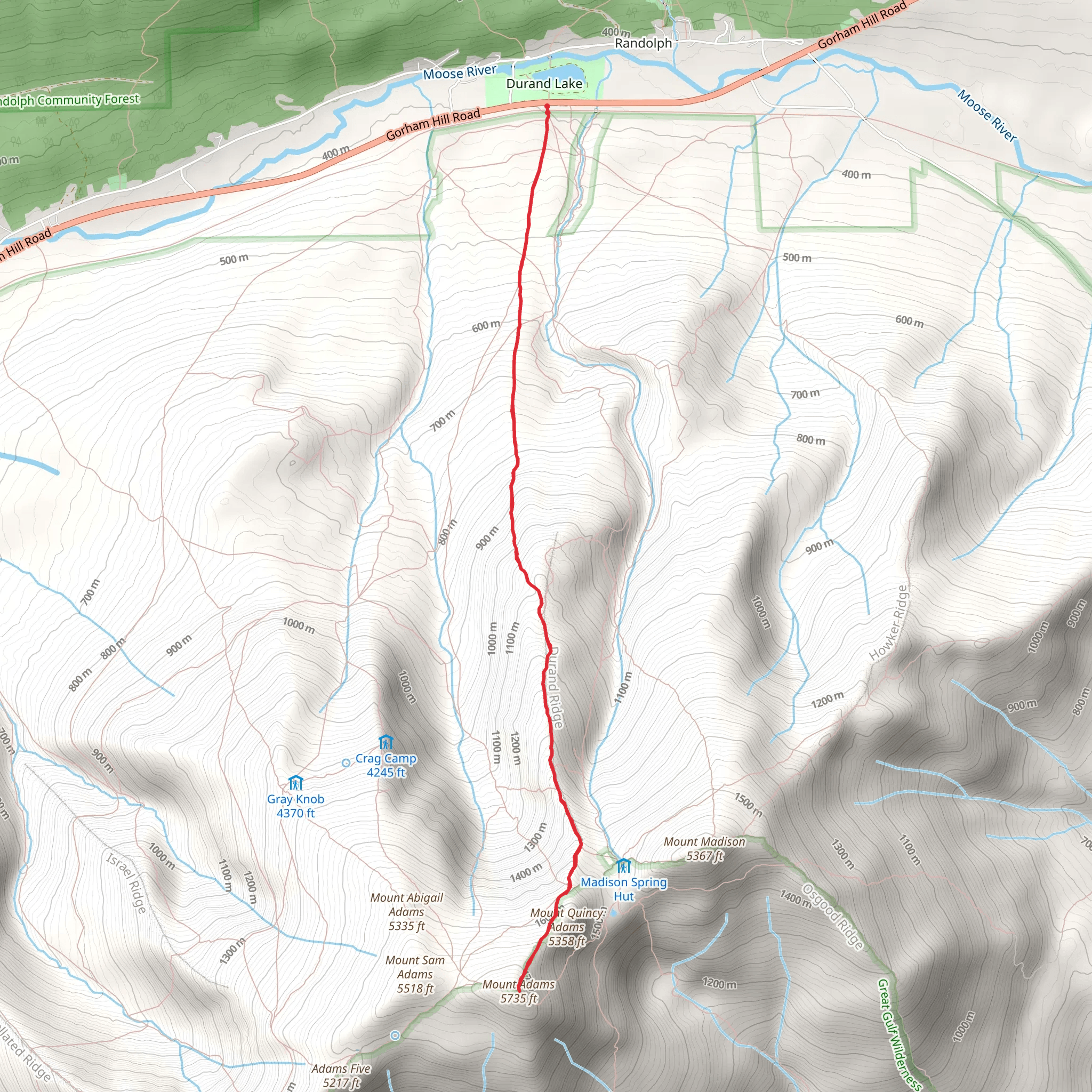 Mount Adams via Air Line Trail mobile static map