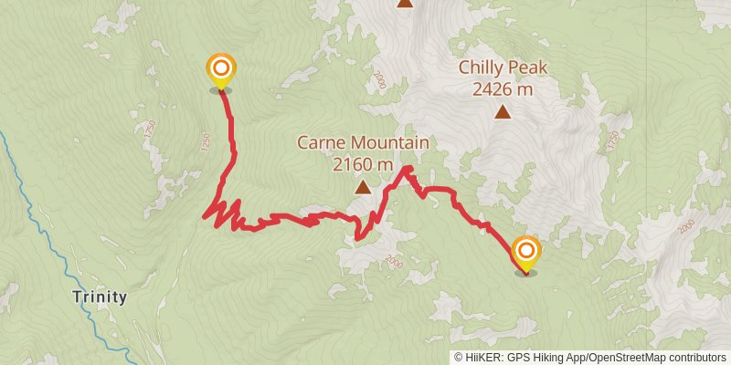 Crown Mine to Lyman Lake via Rock Creek Trail stage 3 Map