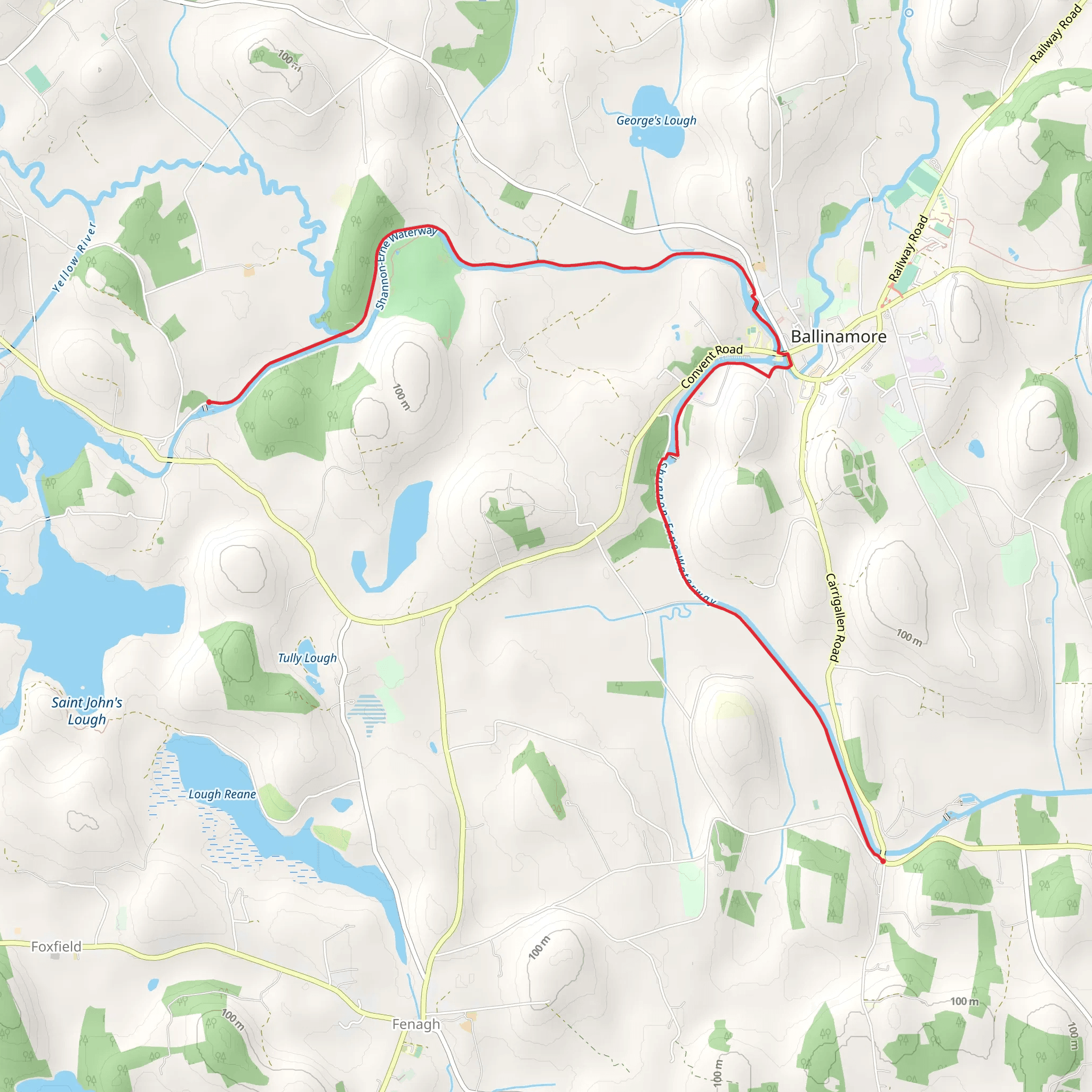 Ballyduff Lock to Aghoo Bridge Walking Trail mobile static map