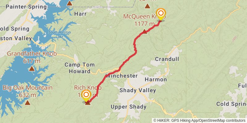 Appalachian Trail - Tennessee stage 6 Map