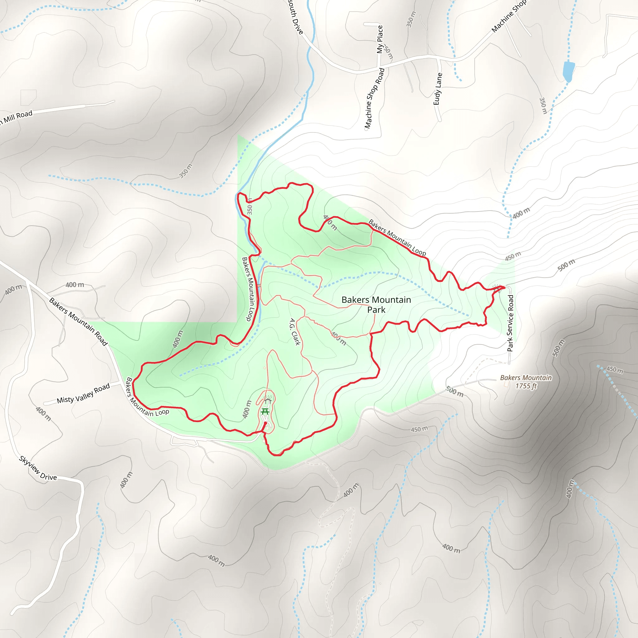 Bakers Mountain Road Loop - North mobile static map