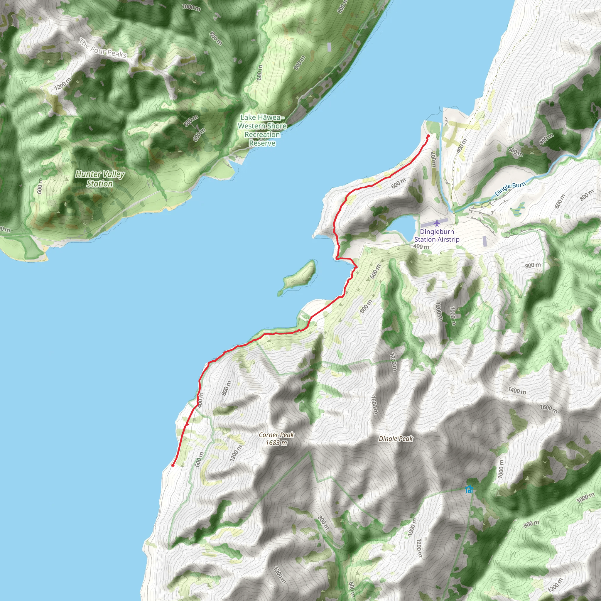 Dingle Burn Peninsula Track mobile static map