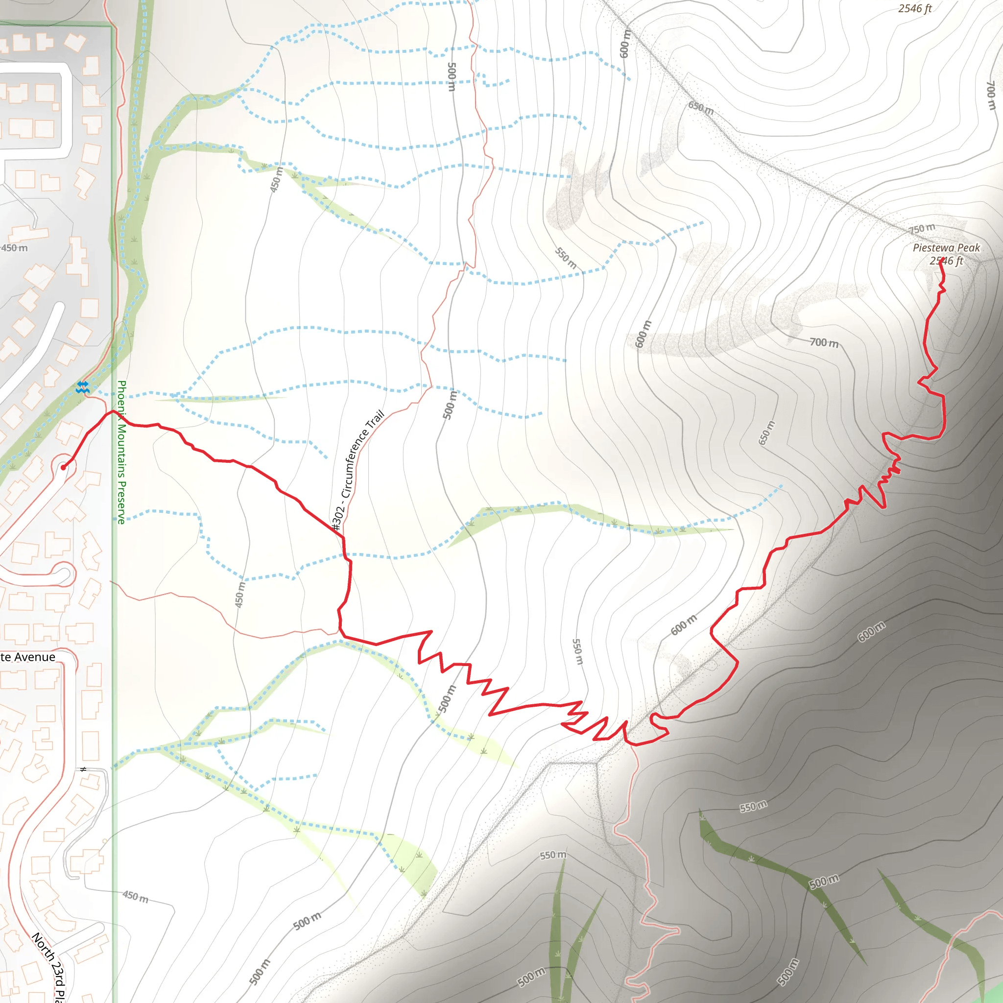 Piestewa Peak via Freedom Trail mobile static map