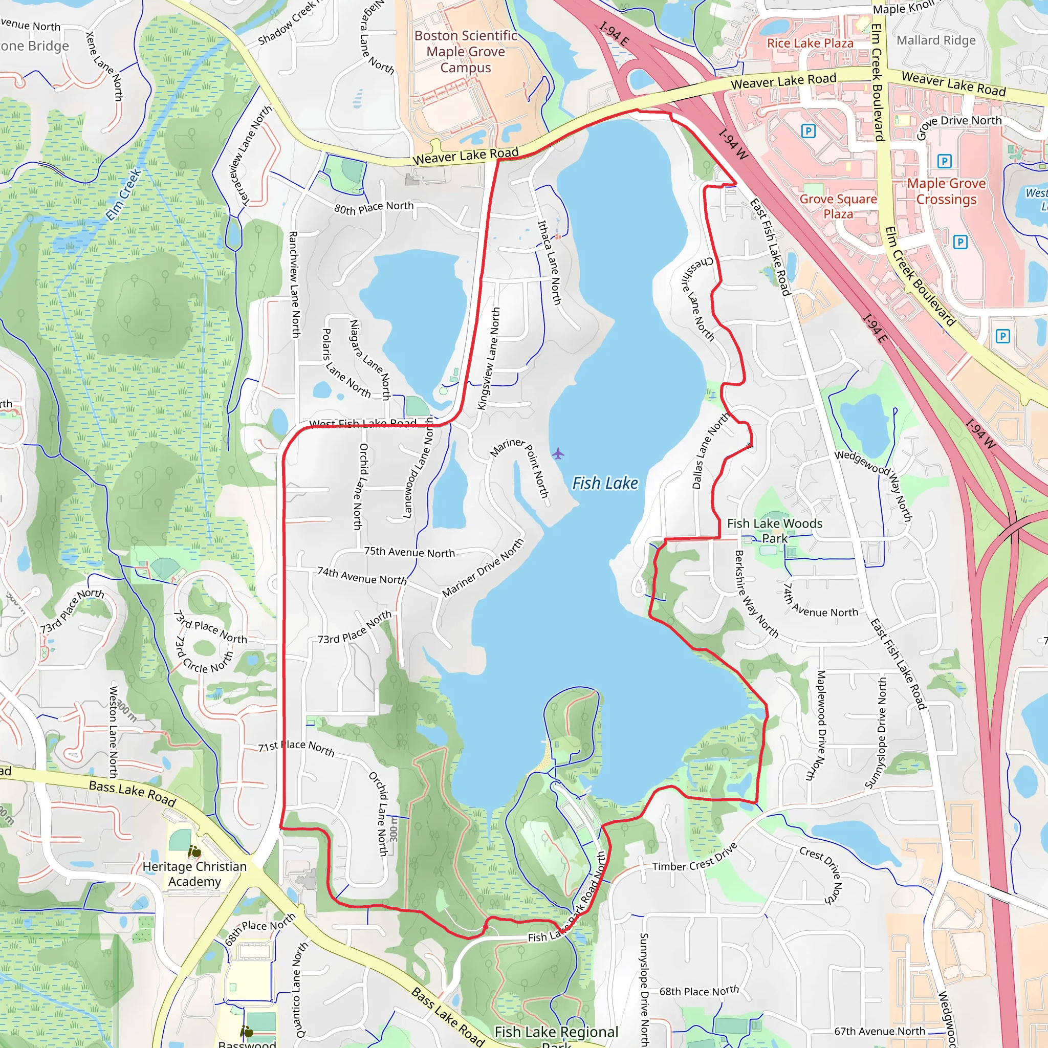 Fish Lake and Medicine Lake Regional Loop Trail mobile static map