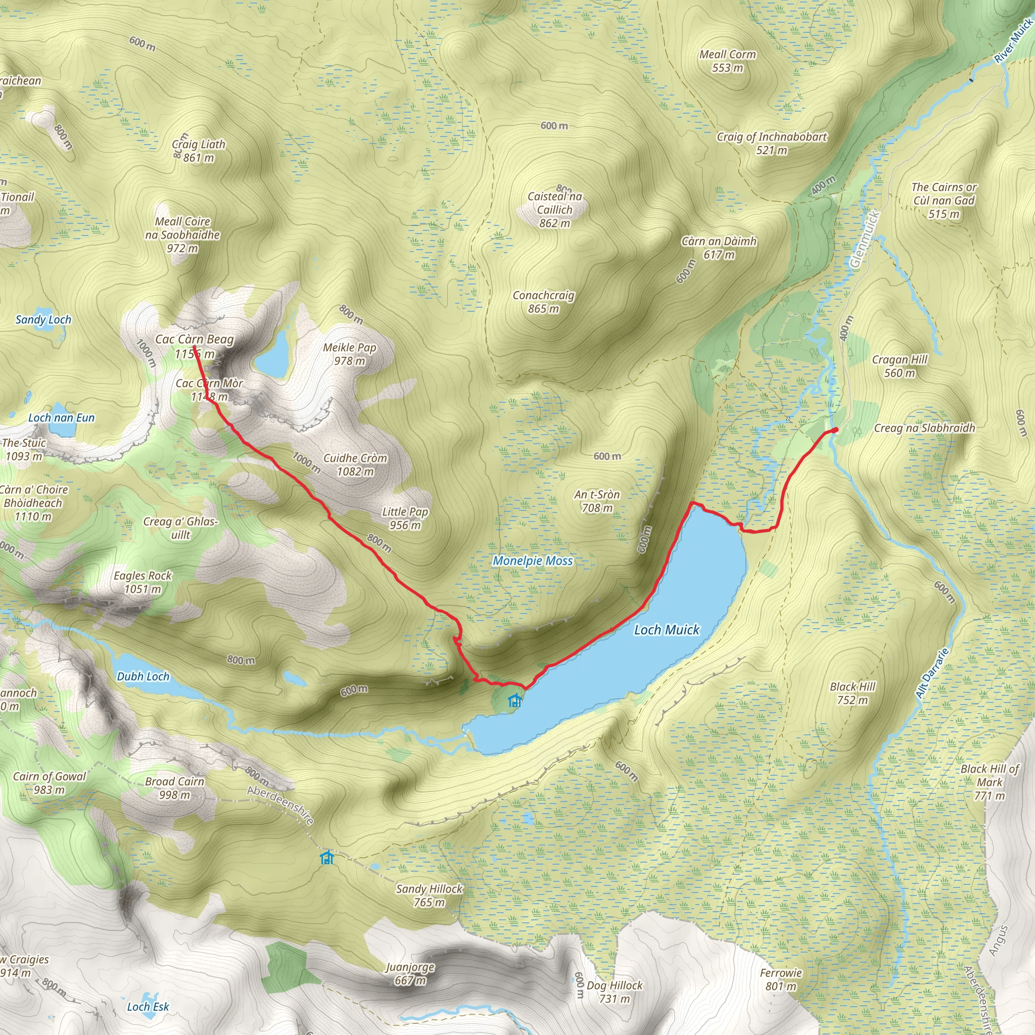 Falls of Glas Allt from Spittal of Glenmuick mobile static map
