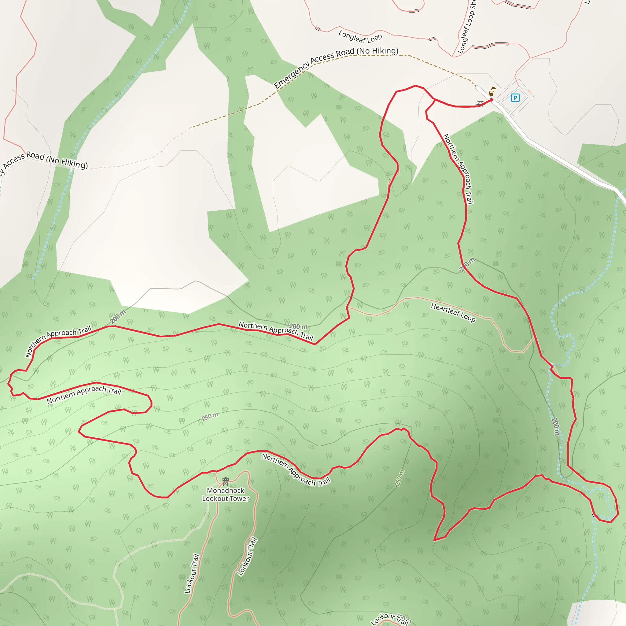 Cane Creek Mountains Natural Area Loop mobile static map