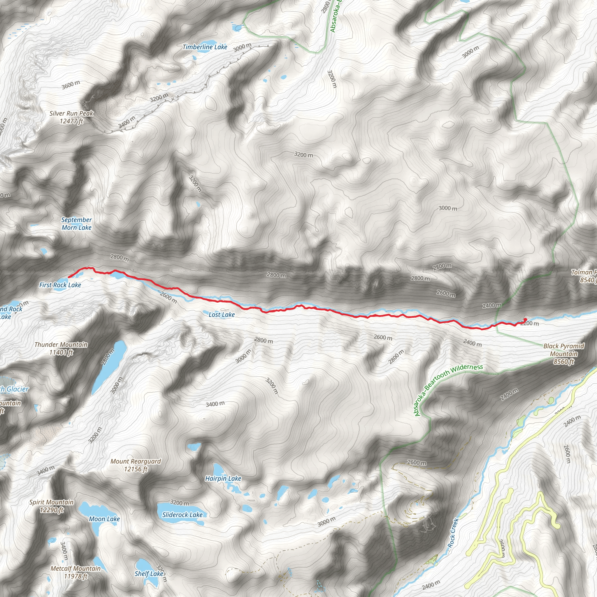 First Rock Lake and Keyser Brown Lake via Lake Fork Trail mobile static map