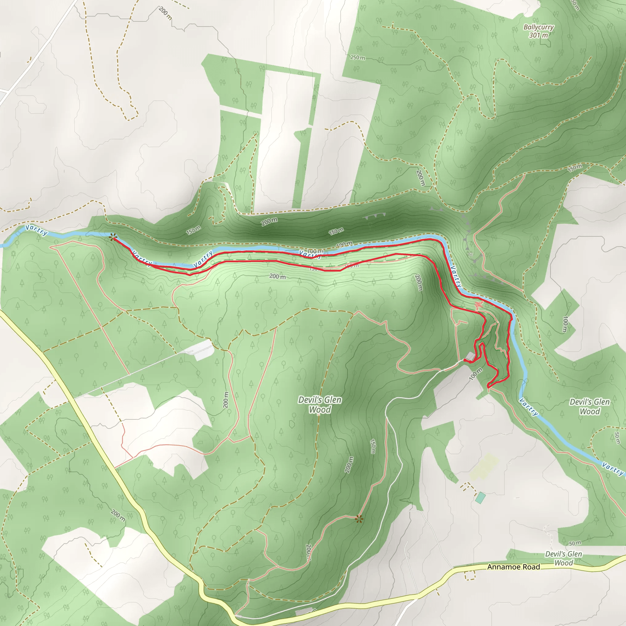Devil's Glen Forest - Waterfall Walk mobile static map