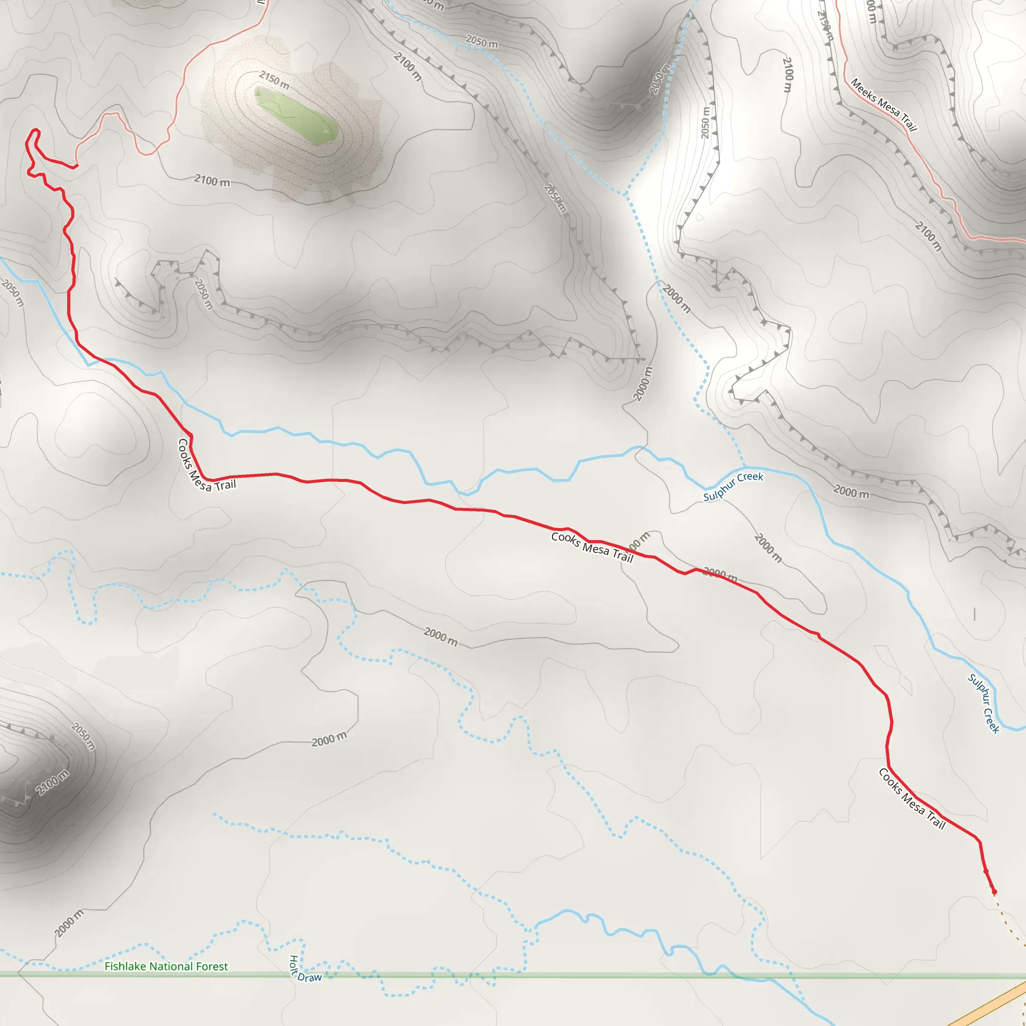 Cooks Mesa Trail Out and Back mobile static map
