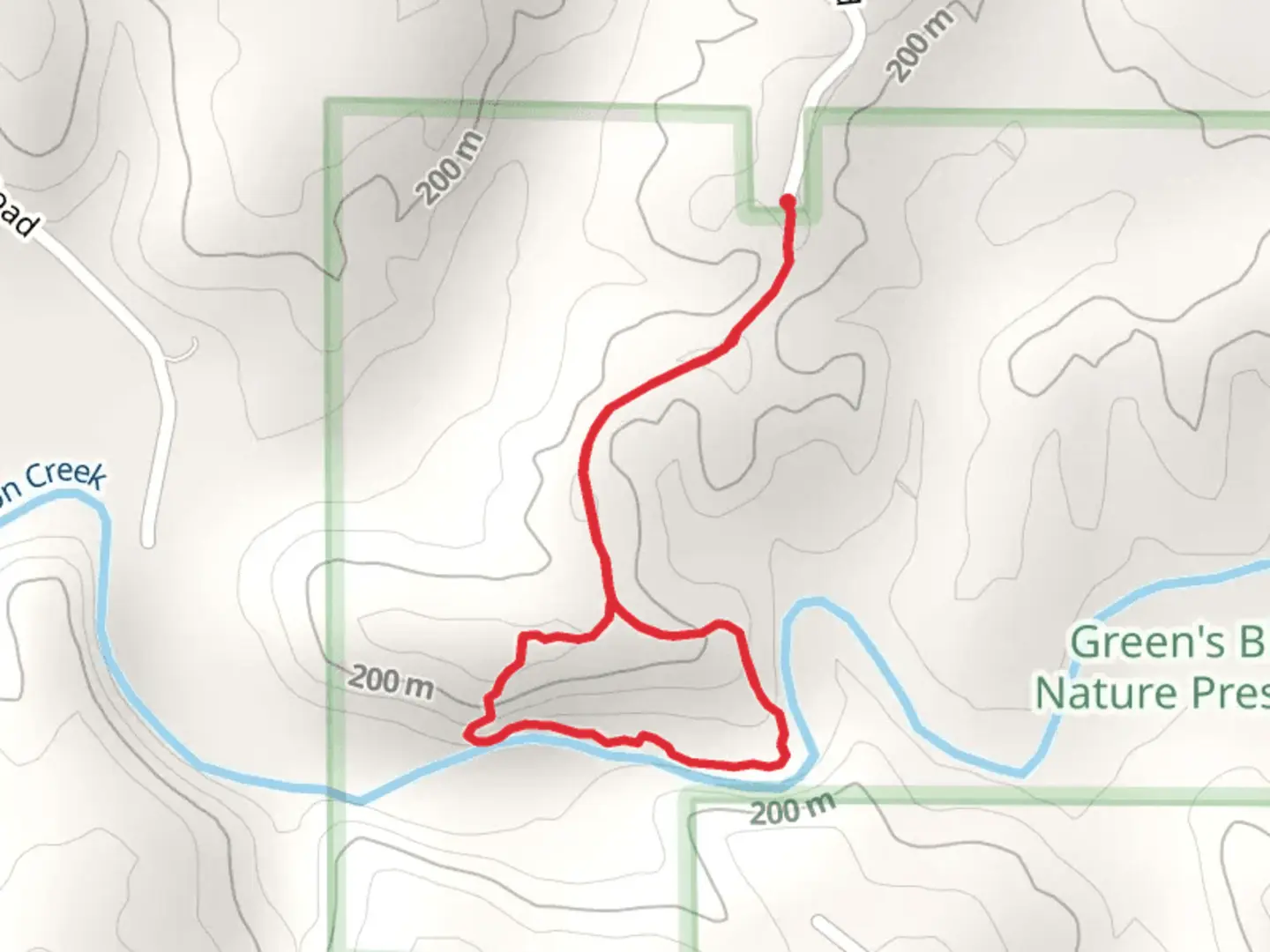 An image depicting the trail Greens Bluff Loop Trail and its surrounding area.