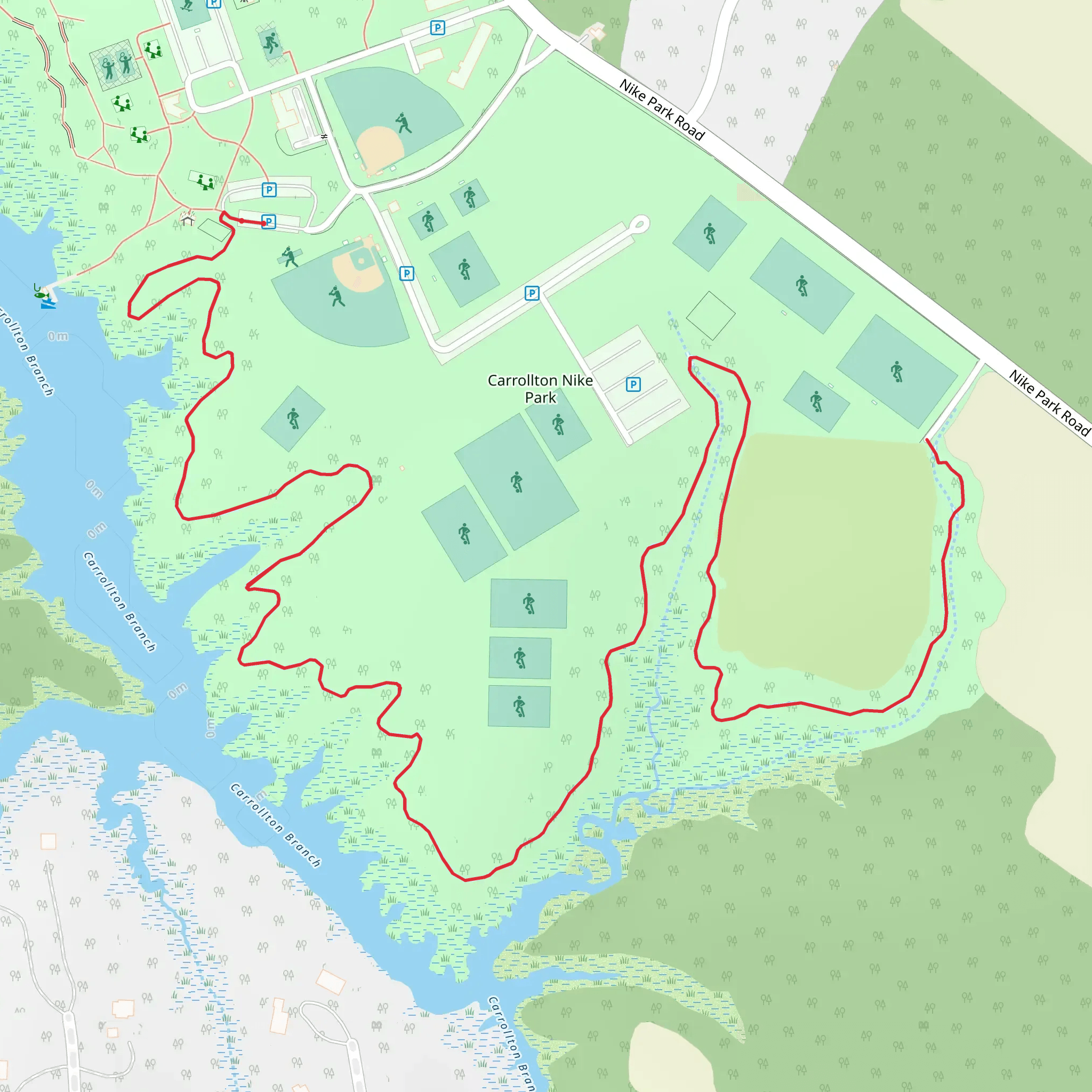 Carrollton Nike Park mobile static map