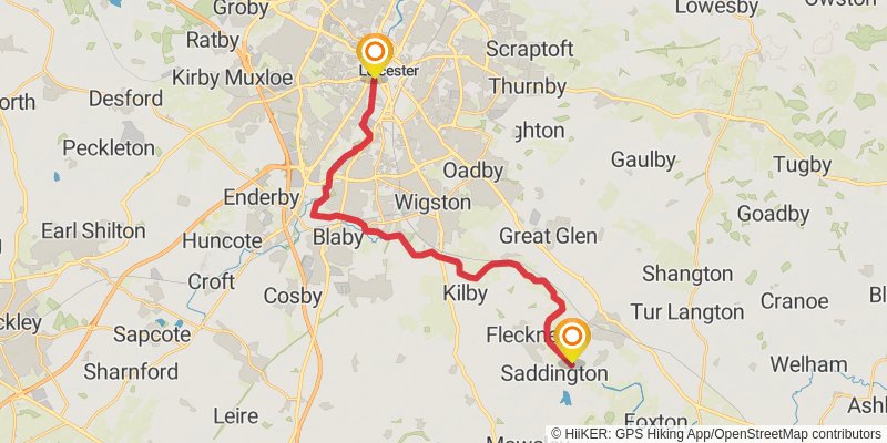 Leicester Line via Grand Union Canal Walk stage 3 Map