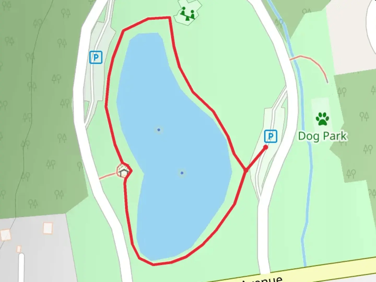 An image depicting the trail Wood Dale County Park Pond Loop and its surrounding area.