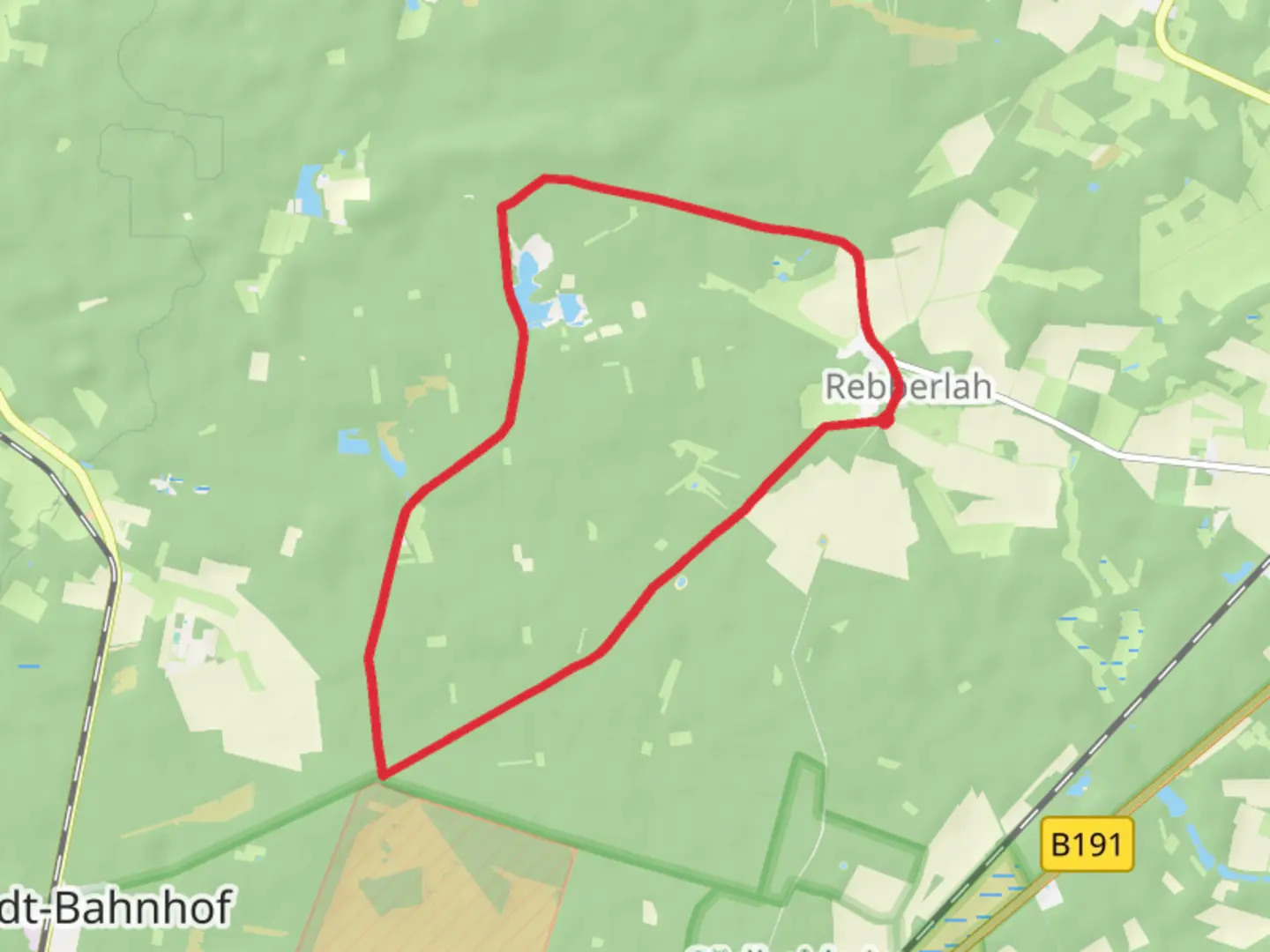 An image depicting the trail Wildecker Teiche Via Romea and its surrounding area.