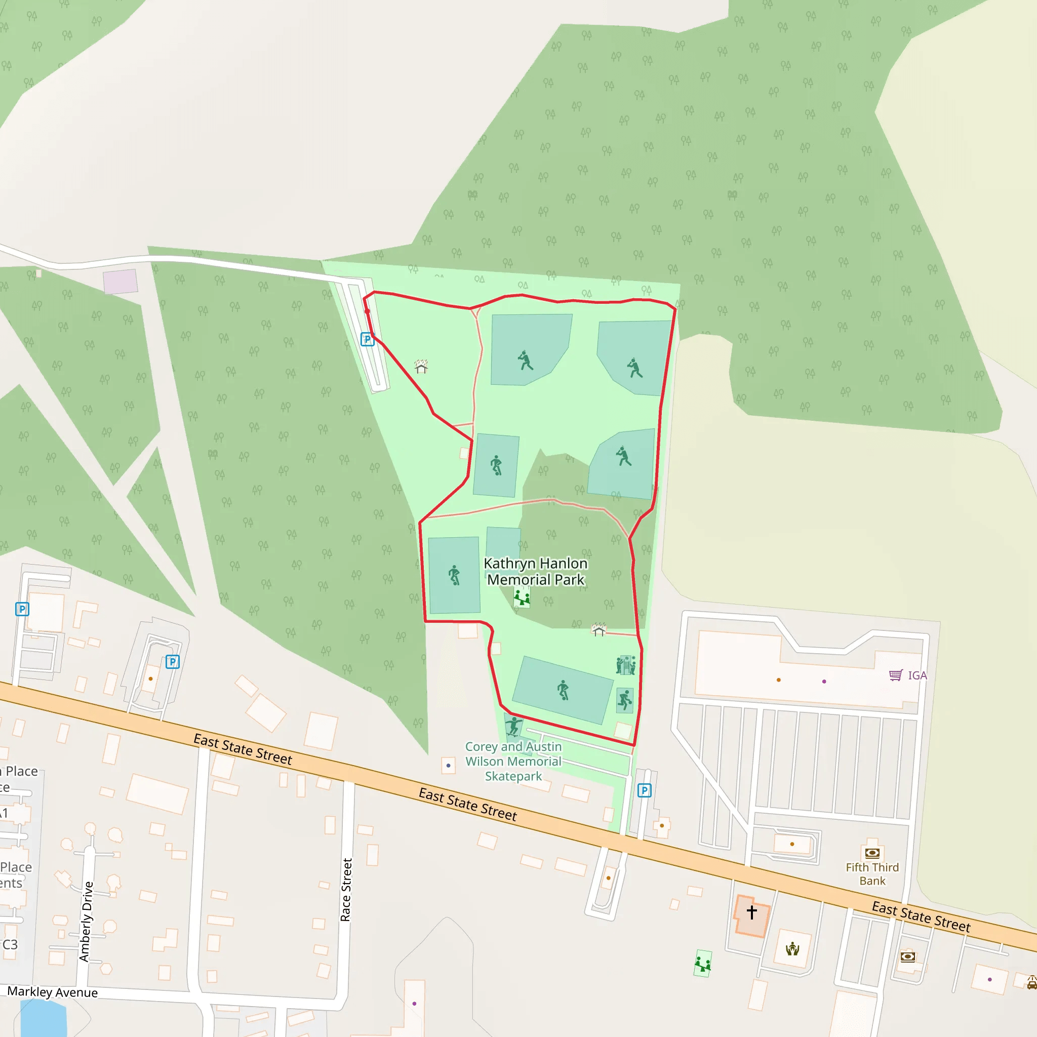 Kathryn Hanlon Memorial Park Loop mobile static map