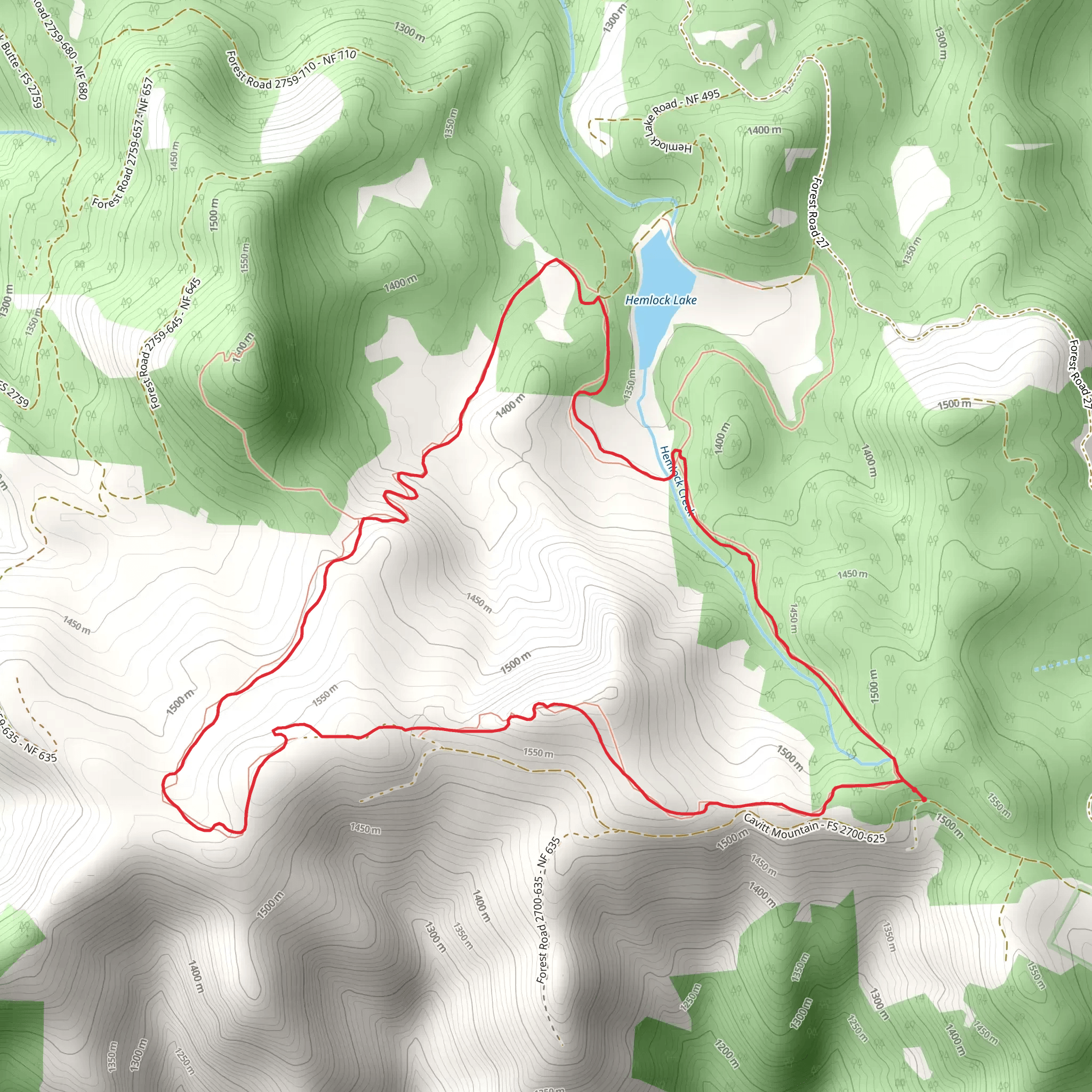 Yellow Jacket Loop Trail mobile static map