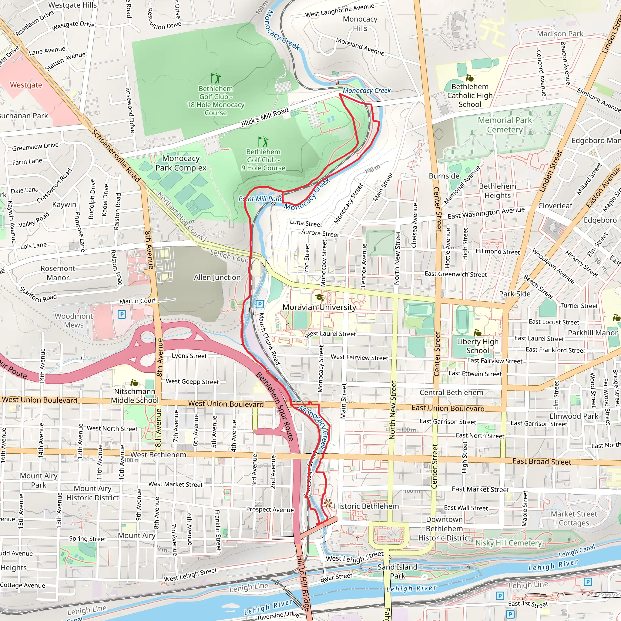Monocacy Creek - Paint Mill Pond mobile static map