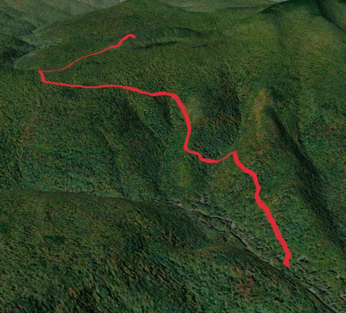 An image depicting the trail Giant Ledge via Woodland Valley Road and its surrounding area.
