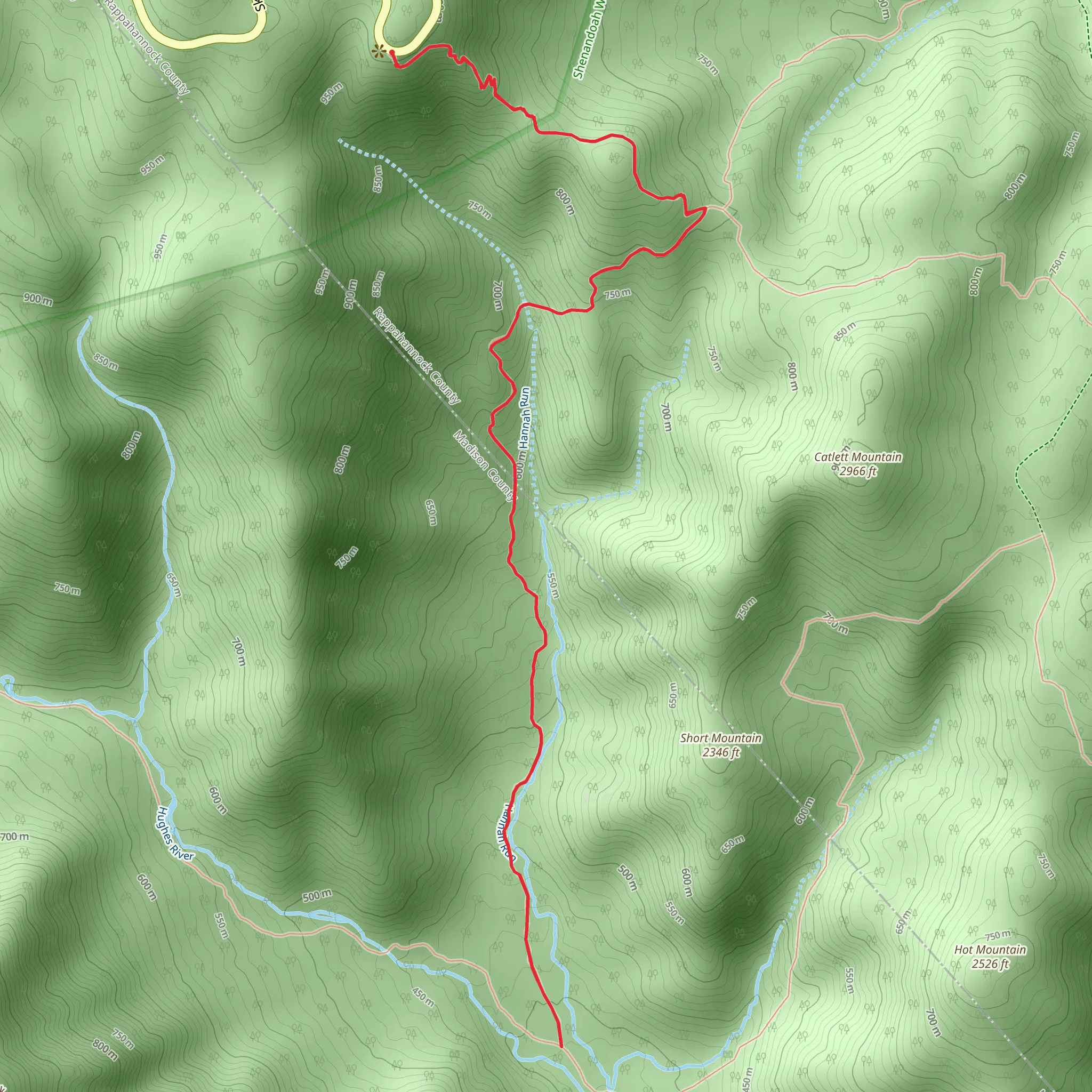 Hannah Run Trail mobile static map