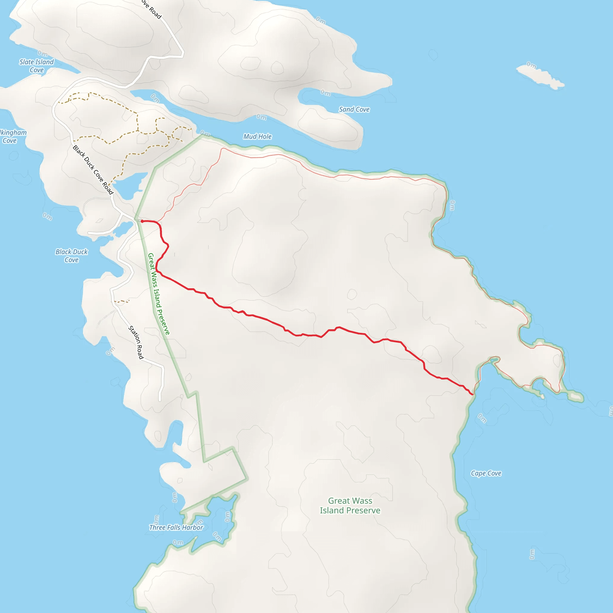 Little Cape Point Trail Out and Back mobile static map