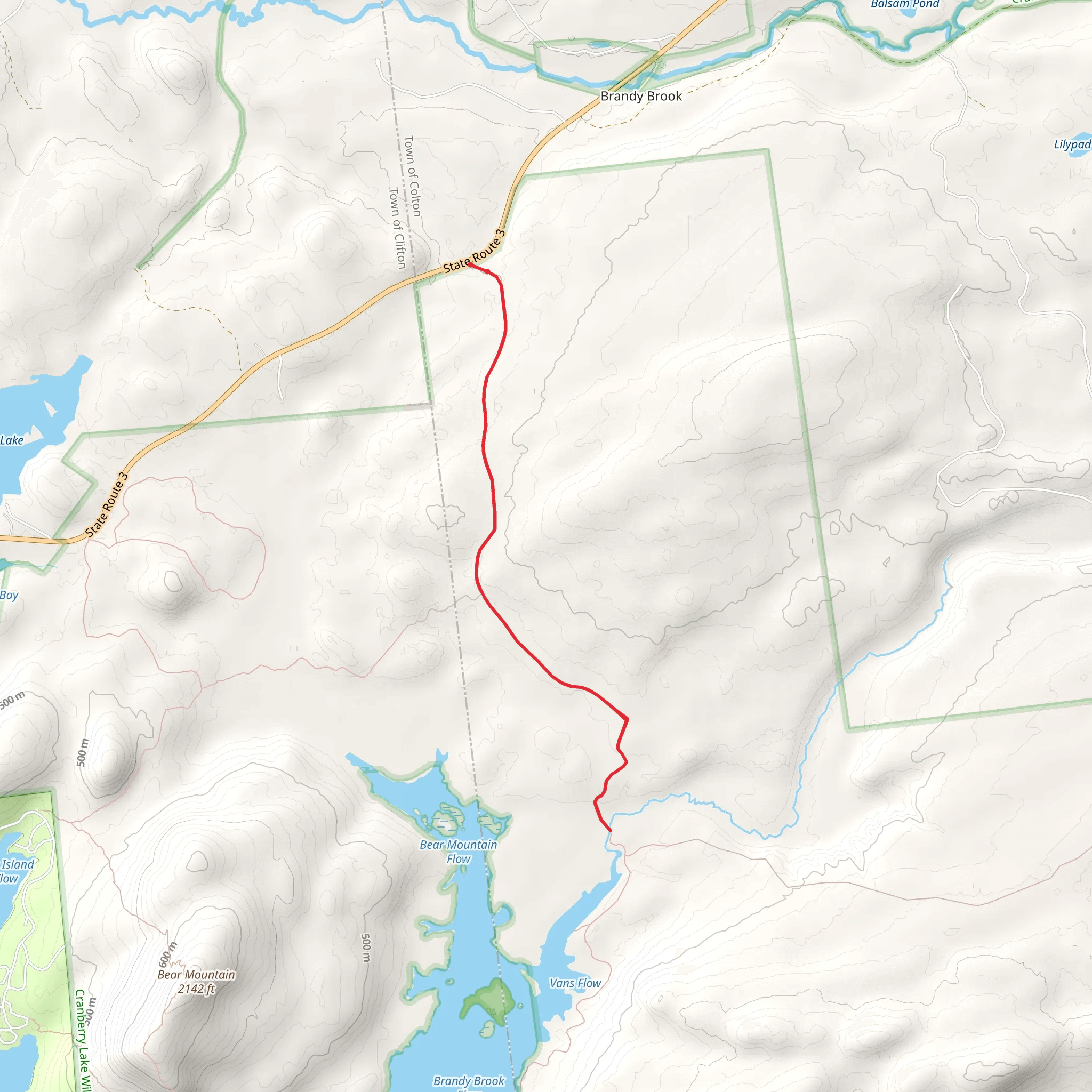 Brandy Brook Flow Trail mobile static map