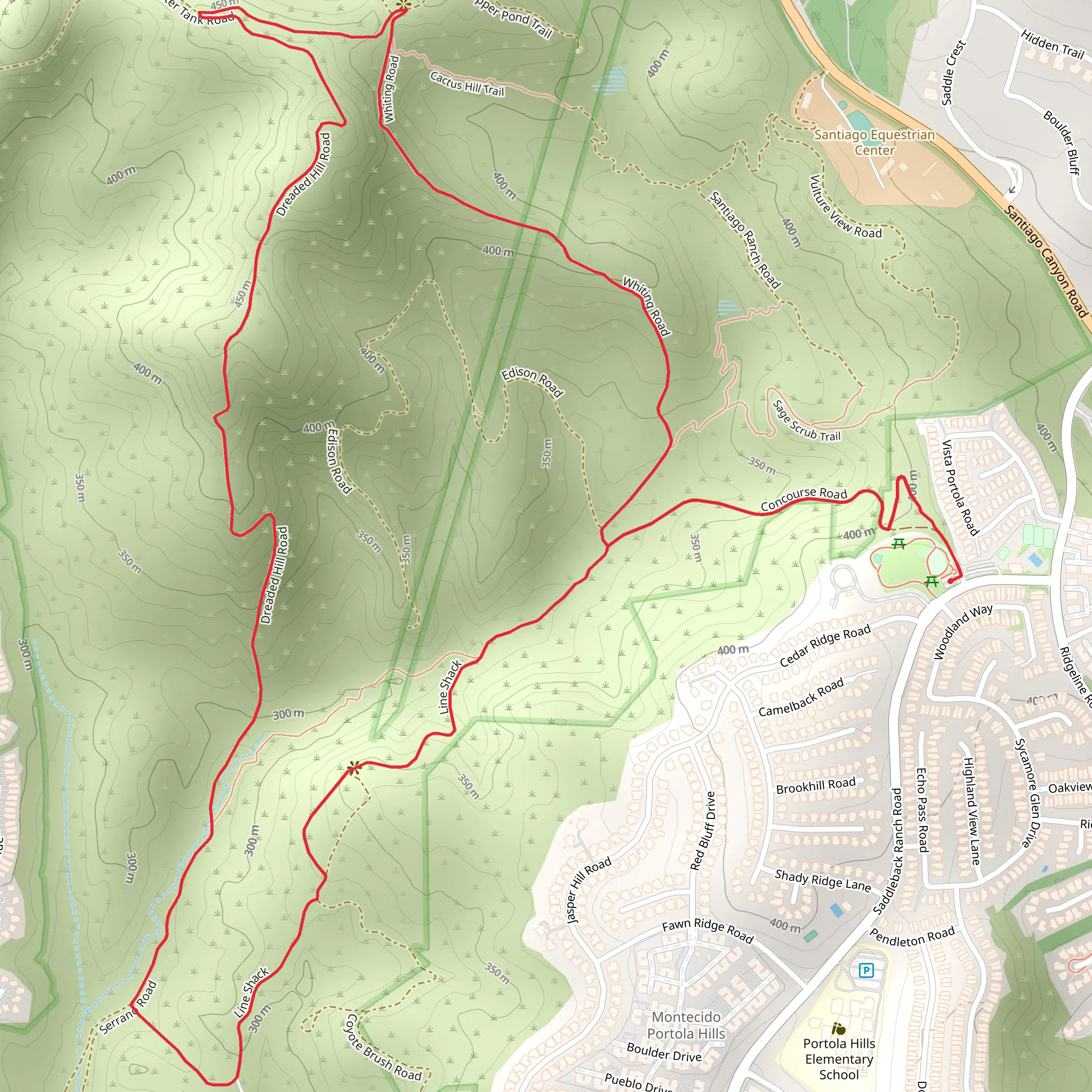 Four Corners, Dreaded Hill Road and Line Shack Loop mobile static map